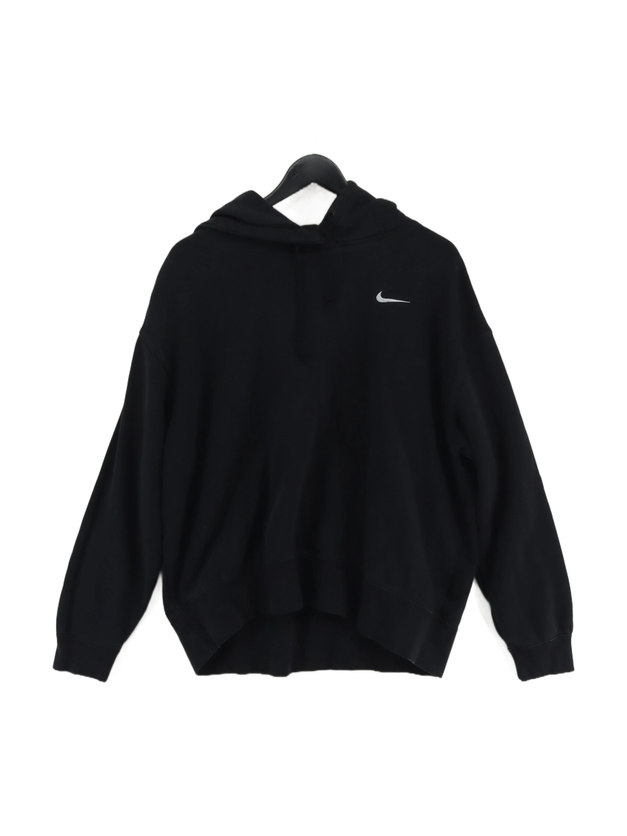 Nike Men's Hoodie M Black Cotton with Polyester Pullover