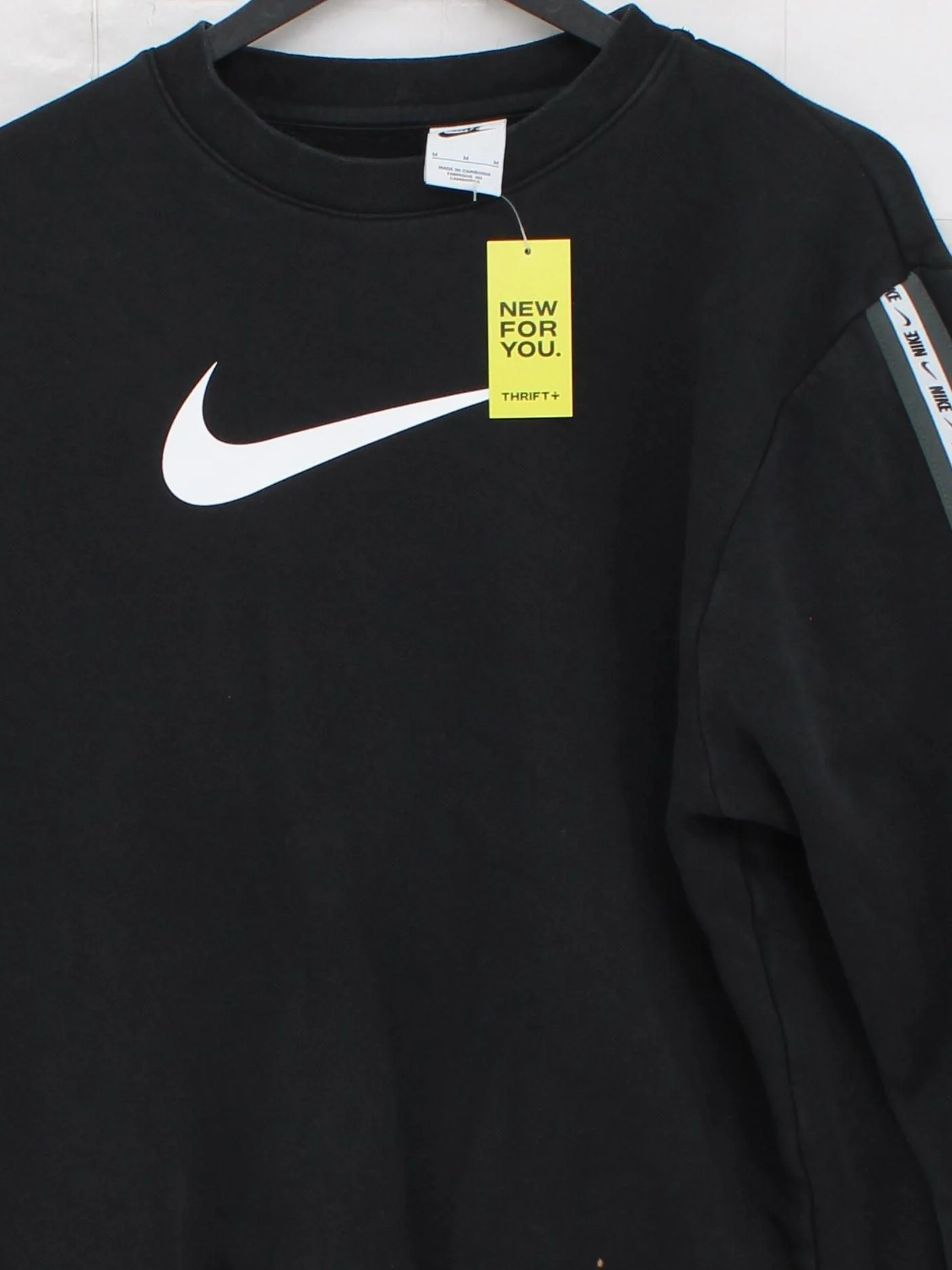 Nike Men's Hoodie M Black Graphic Cotton with Polyester Pullover - Image 3