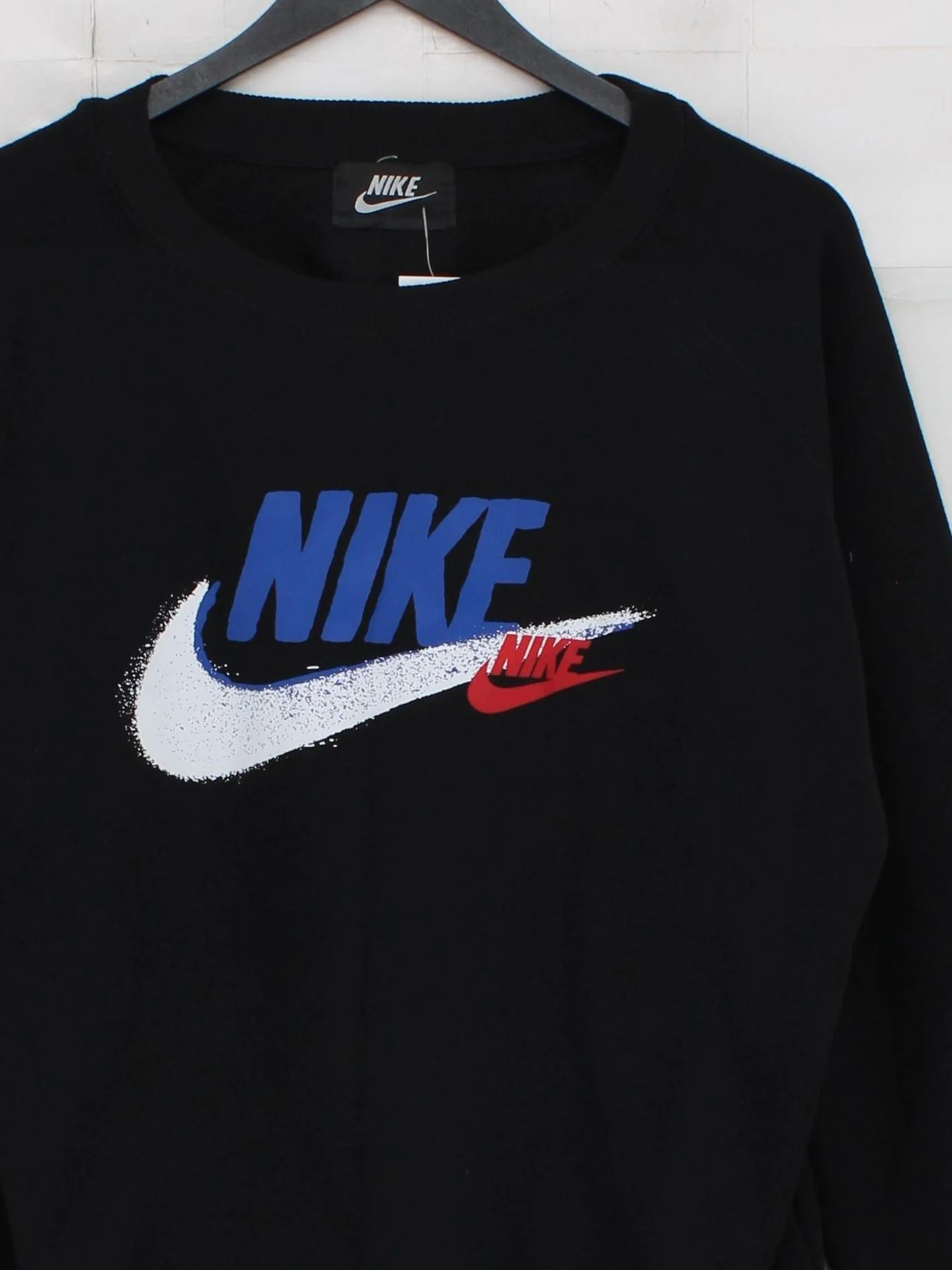Nike Men's Hoodie M Black Graphic Cotton with Polyester Pullover - Image 3