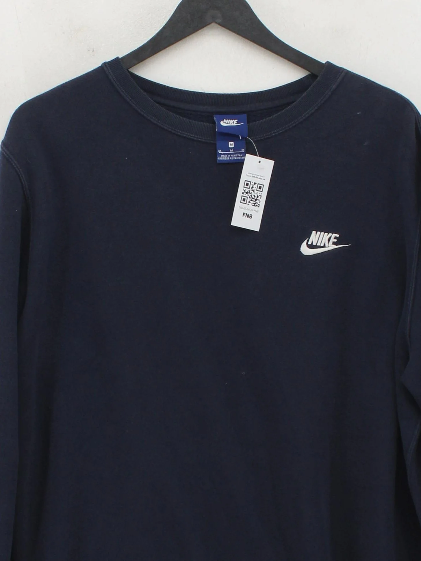 Nike Men's Hoodie M Blue Graphic Cotton with Polyester Pullover - Image 3