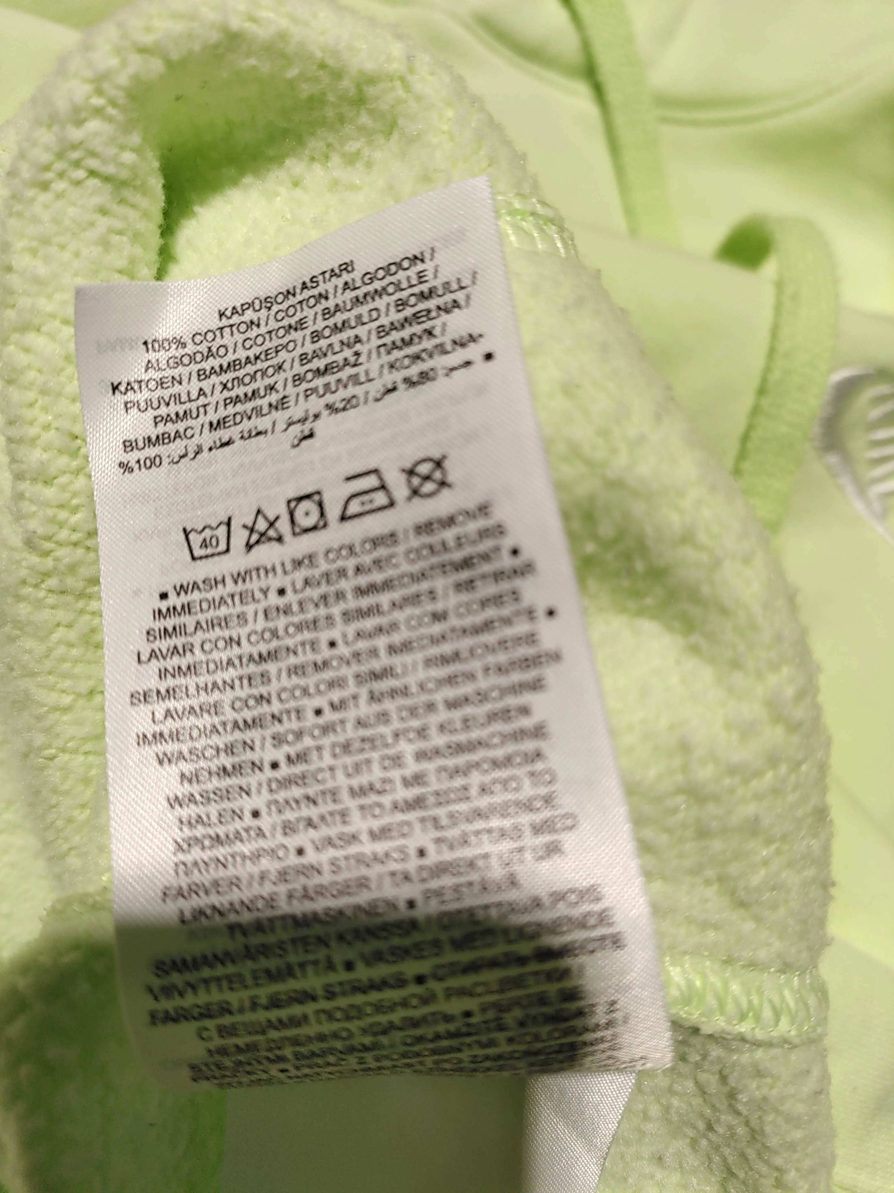 Nike Men's Hoodie M Green 100% Cotton Pullover - Image 7