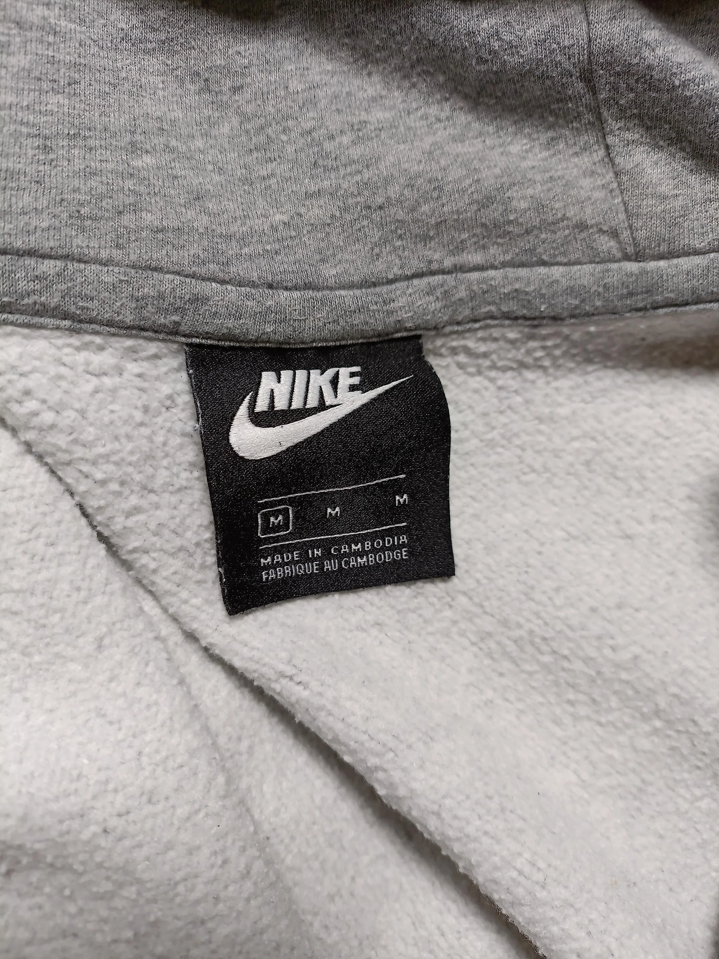 Nike Men's Hoodie M Grey Cotton with Polyester Pullover - Image 5