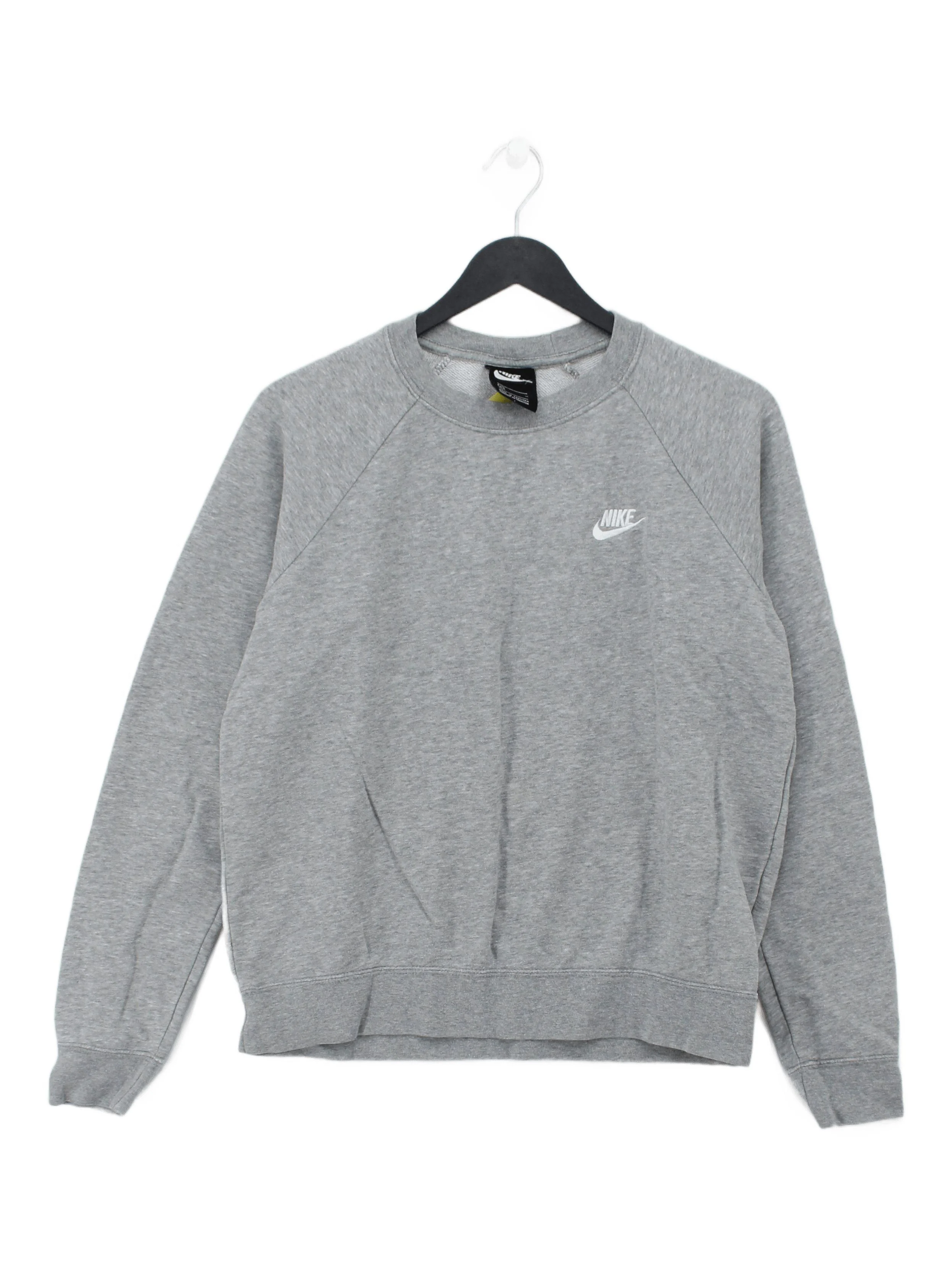 Nike Men's Hoodie M Grey Cotton with Polyester Pullover