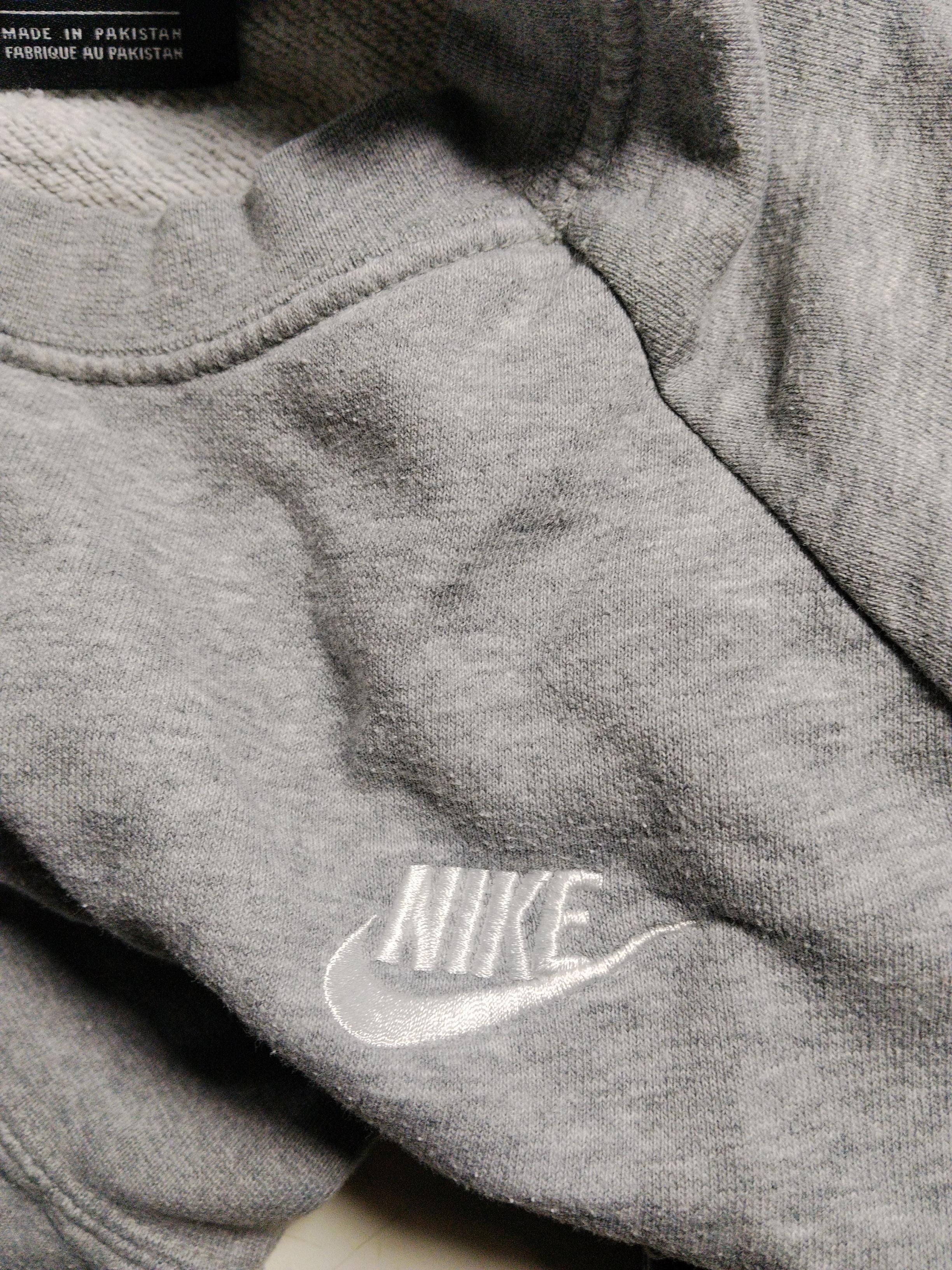 Nike Men's Hoodie M Grey Cotton with Polyester Pullover - Image 6