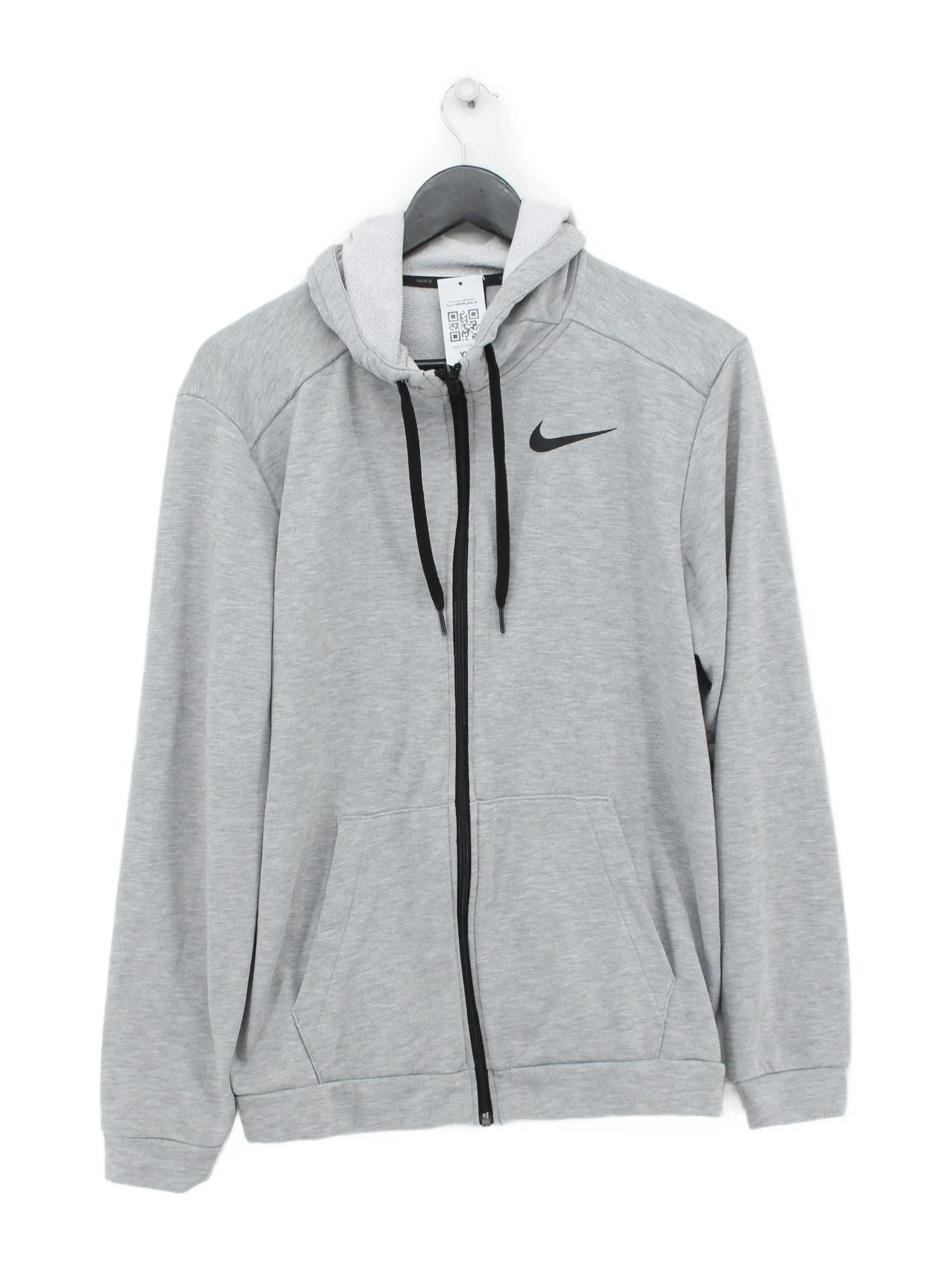Nike Men's Hoodie M Grey Polyester with Viscose Pullover
