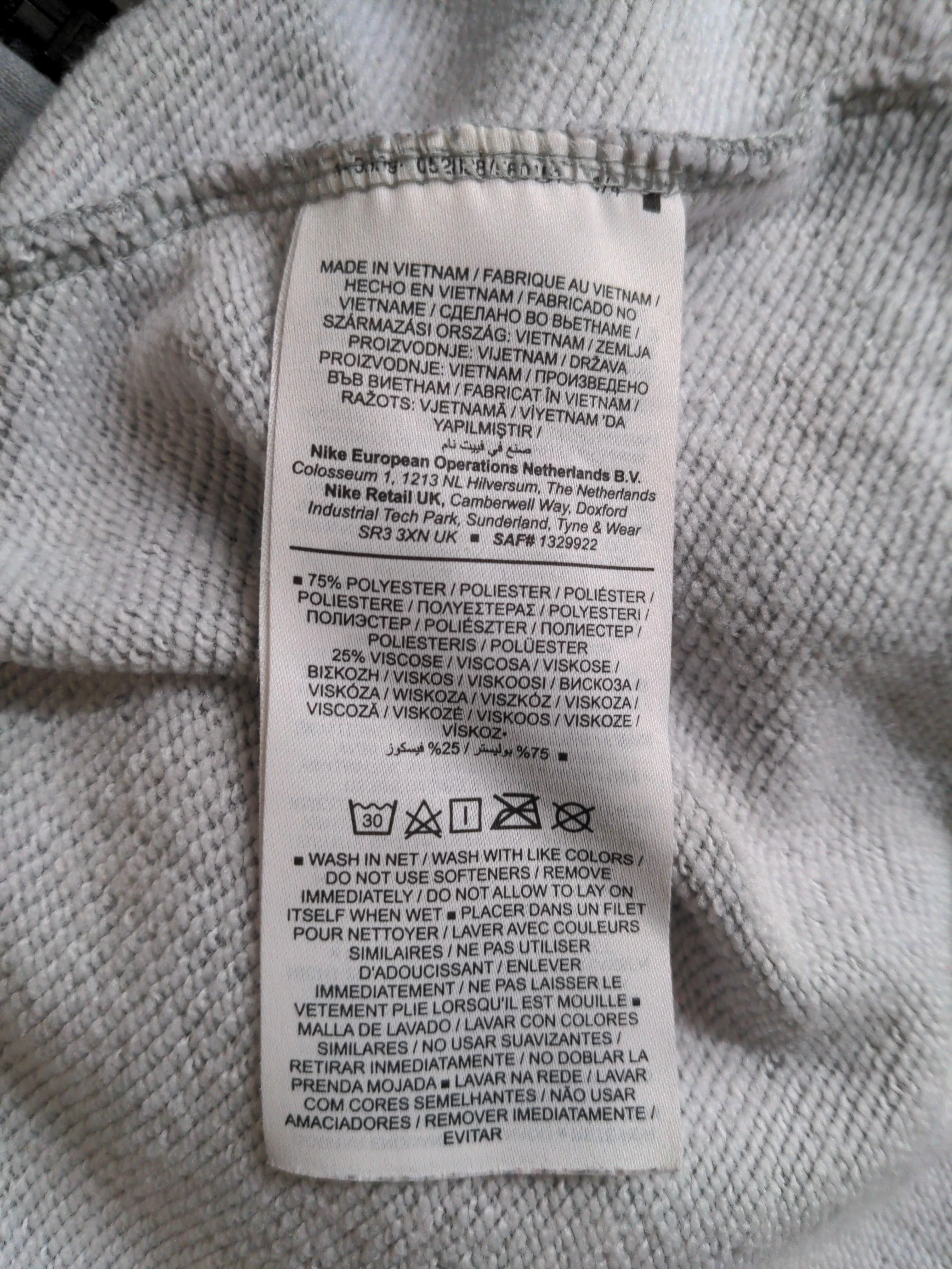 Nike Men's Hoodie M Grey Polyester with Viscose Pullover - Image 6
