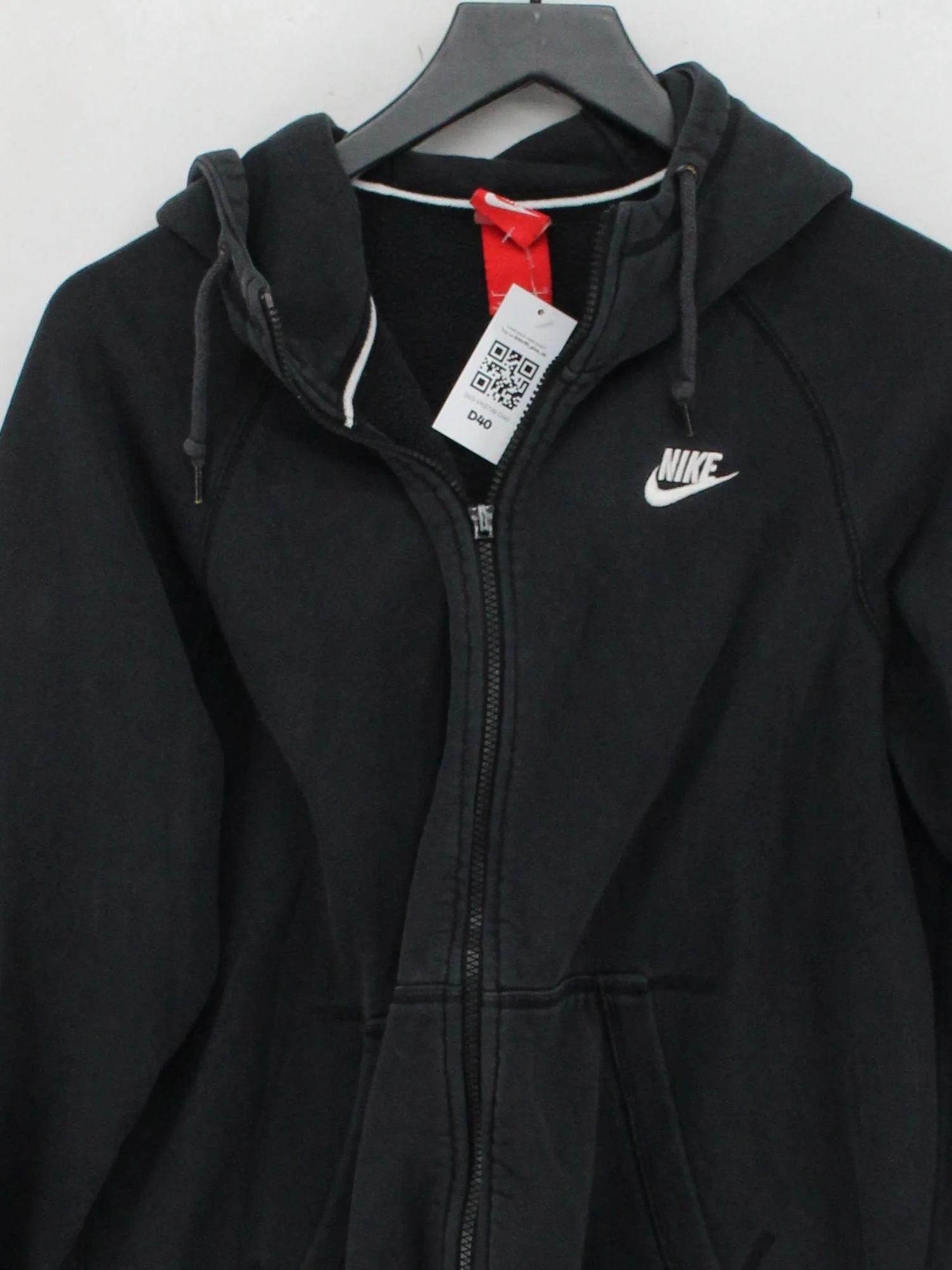 Nike Men's Hoodie S Black Cotton with Polyester Pullover - Image 3