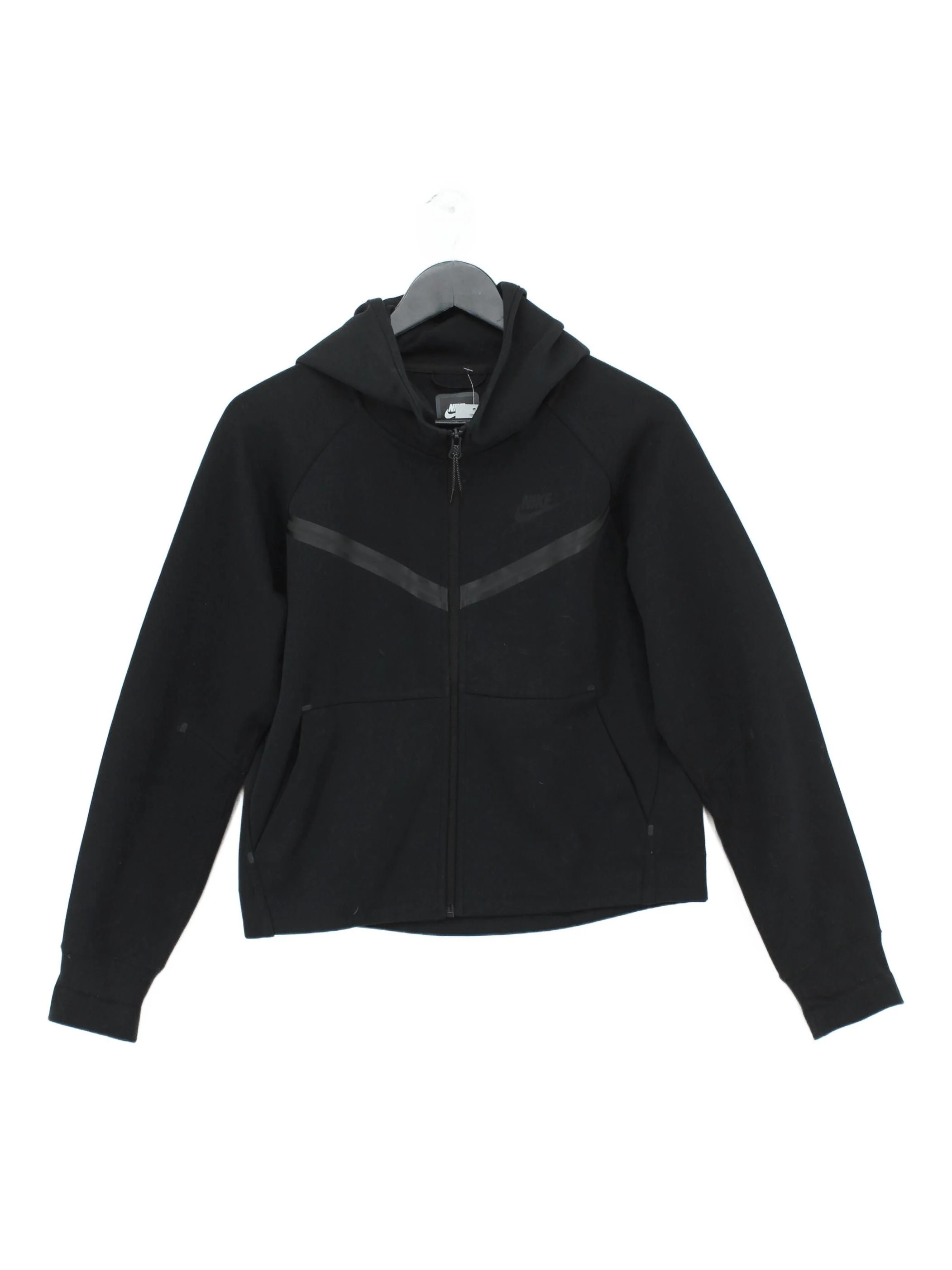 Nike Men's Hoodie S Black Cotton with Polyester Pullover