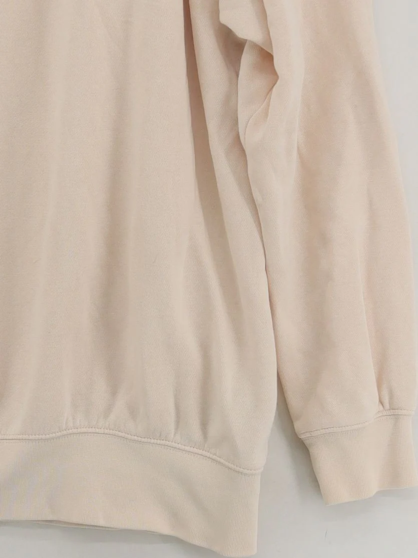 Nike Men's Hoodie S Cream Cotton with Polyester Pullover - Image 4