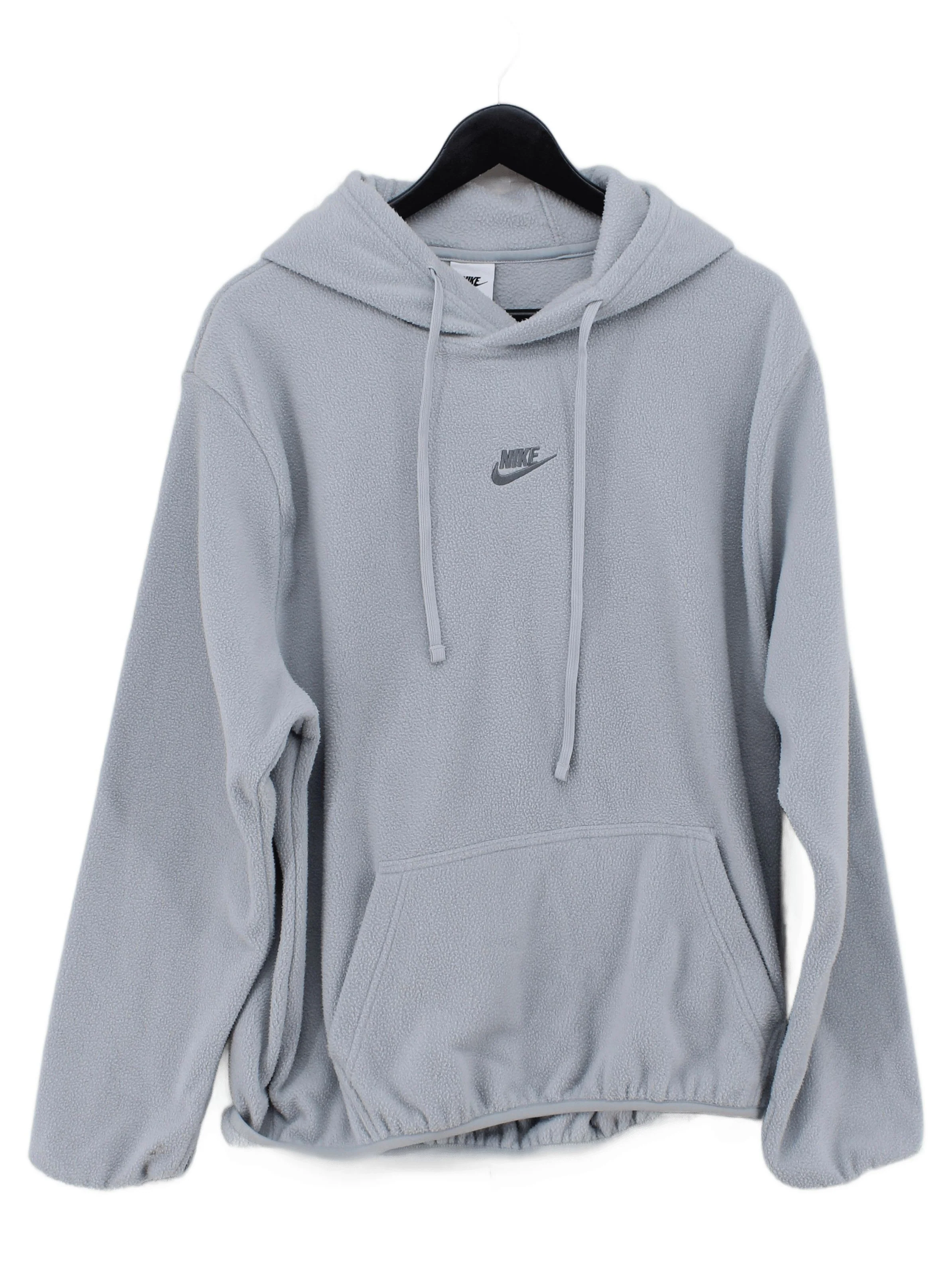 Nike Men's Hoodie S Grey 100% Polyester Pullover