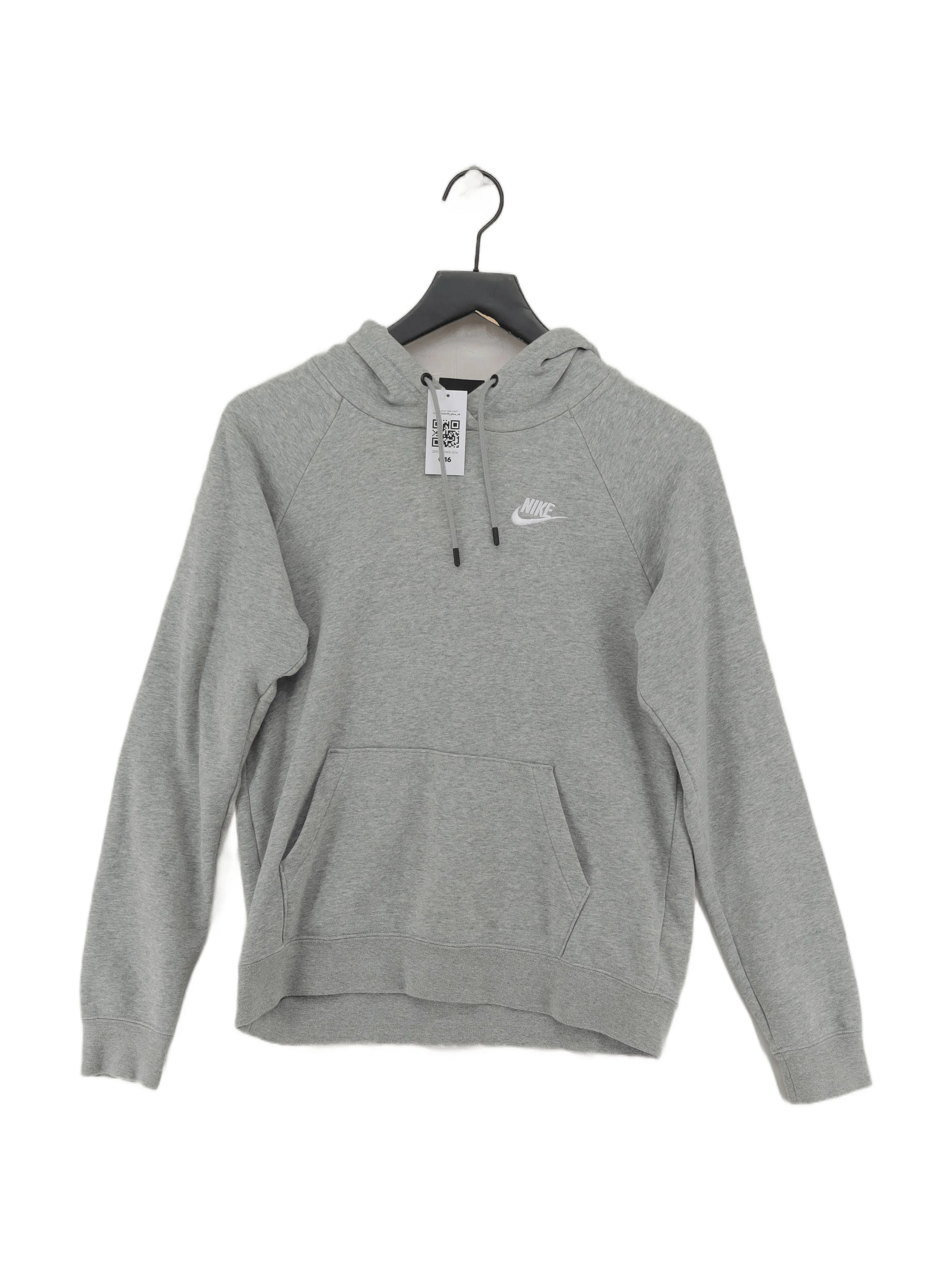 Nike Men's Hoodie S Grey Cotton with Polyester Pullover