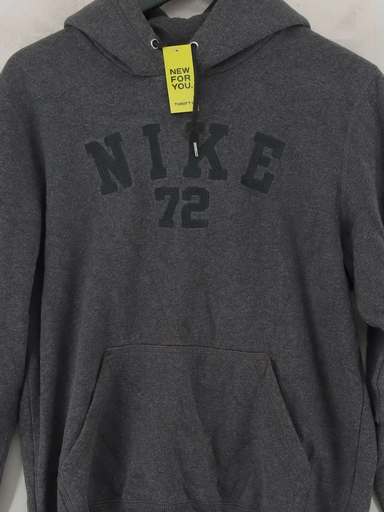 Nike Men's Hoodie S Grey Graphic Cotton with Polyester Pullover - Image 3