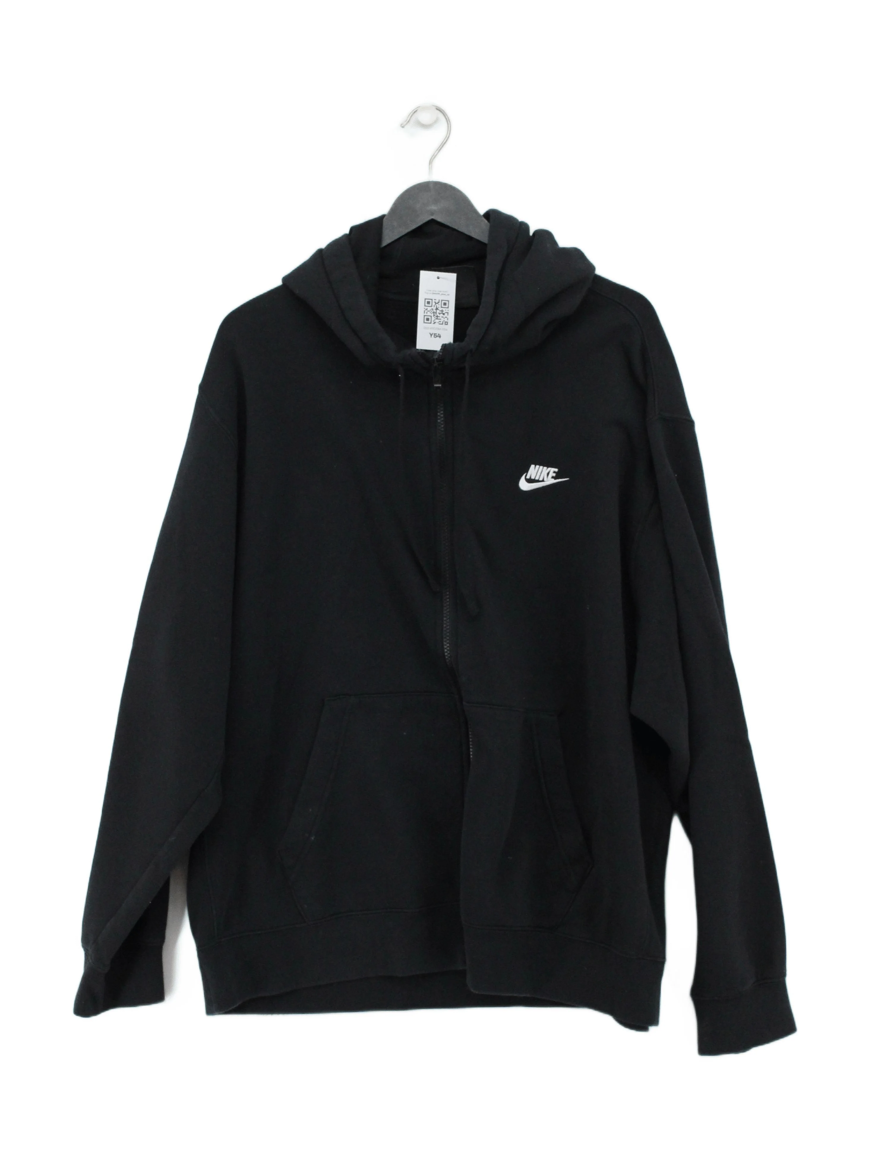 Nike Men's Hoodie XL Black Cotton with Polyester Pullover