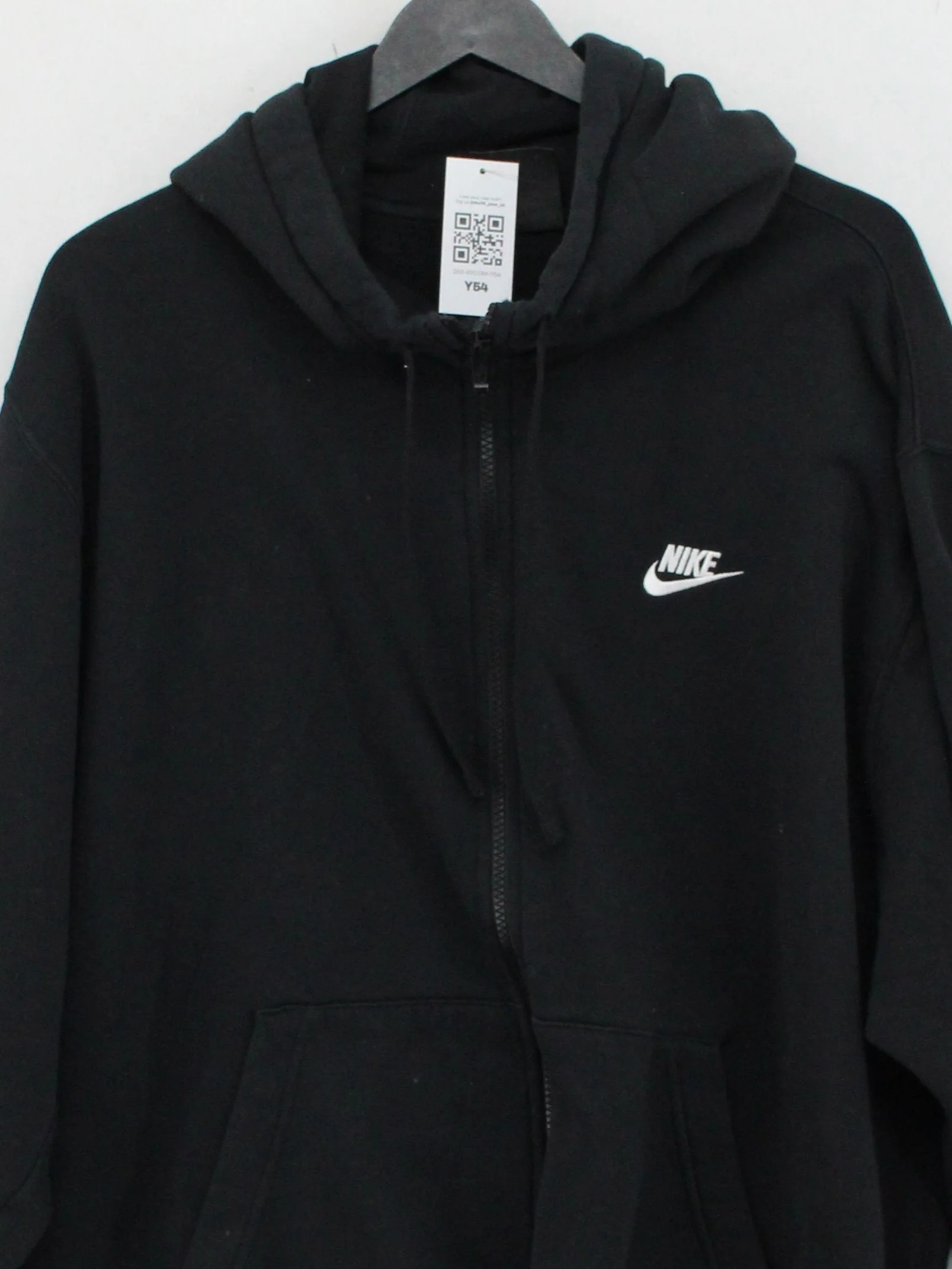 Nike Men's Hoodie XL Black Cotton with Polyester Pullover - Image 3