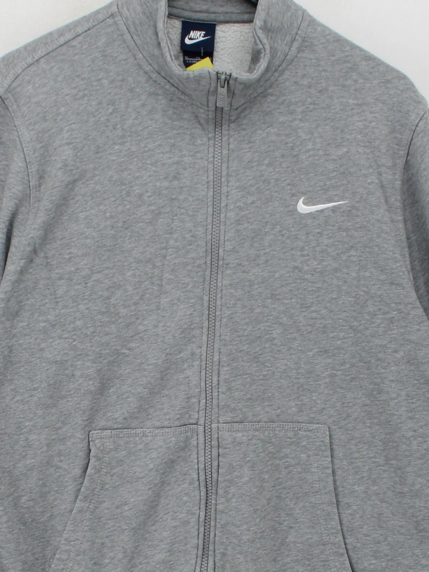 Nike Men's Hoodie XL Grey Cotton with Polyester Full Zip - Image 3