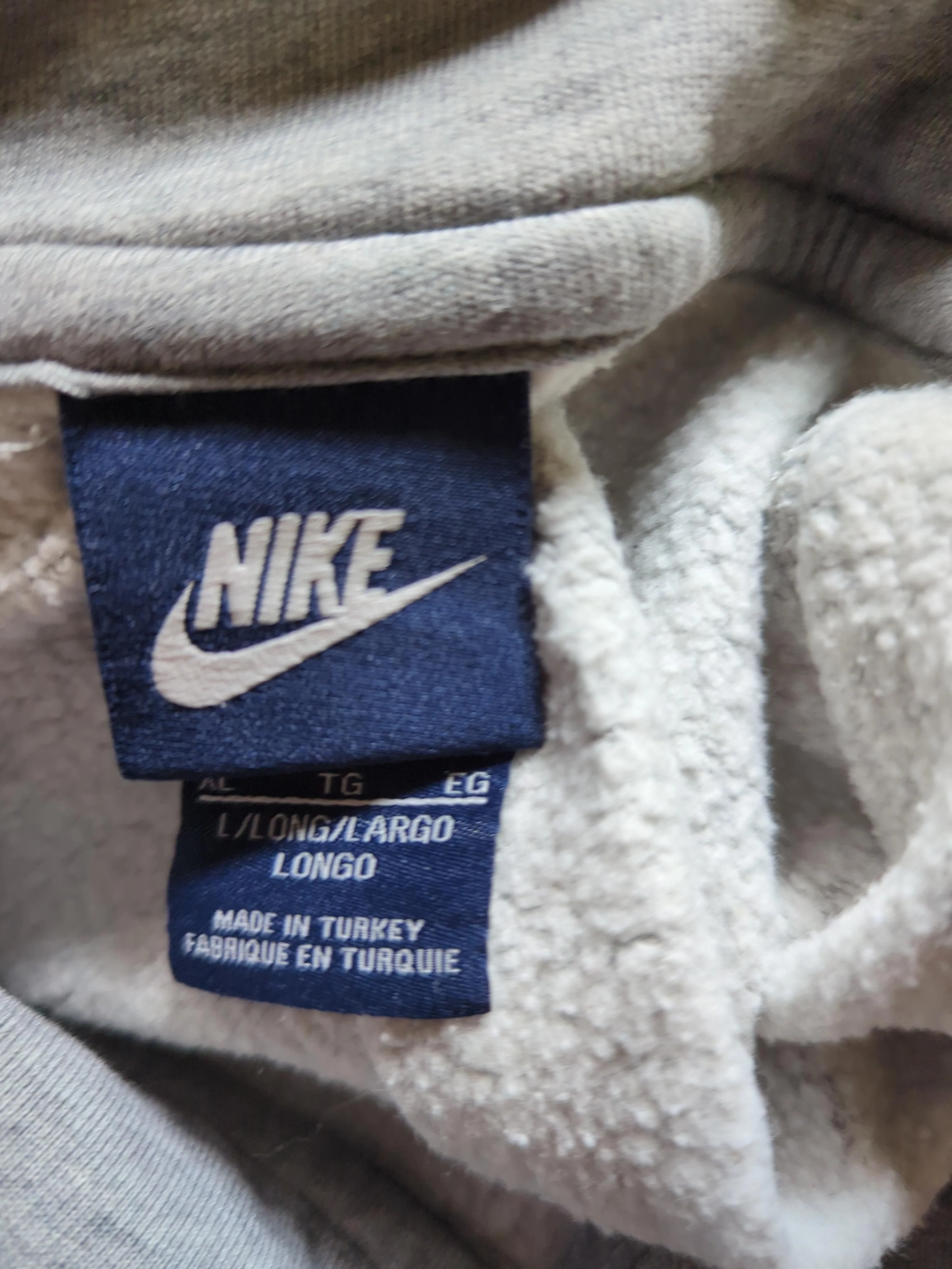 Nike Men's Hoodie XL Grey Cotton with Polyester Full Zip - Image 5
