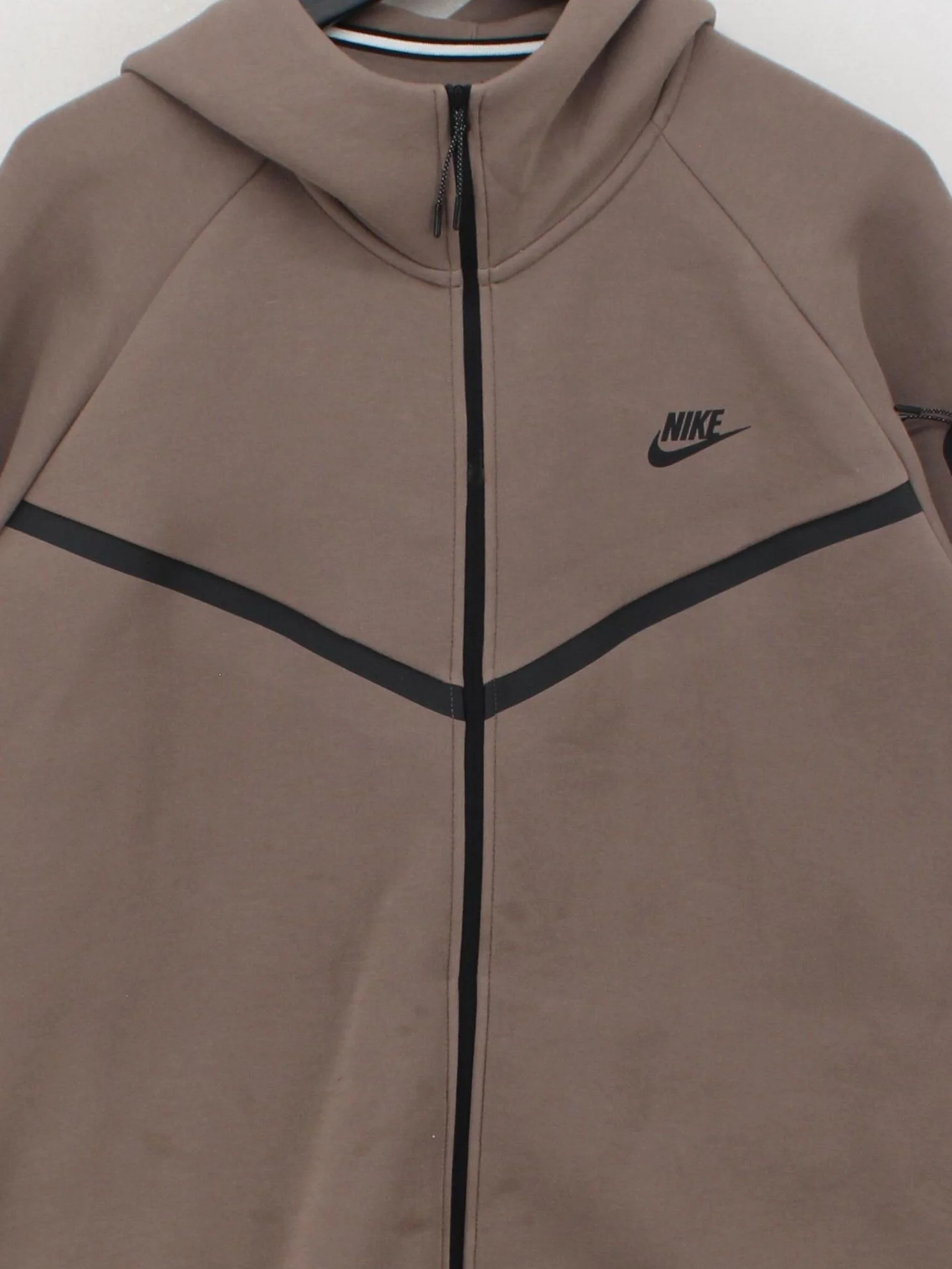 Nike Men's Hoodie XXL Brown Cotton with Polyester Pullover - Image 3