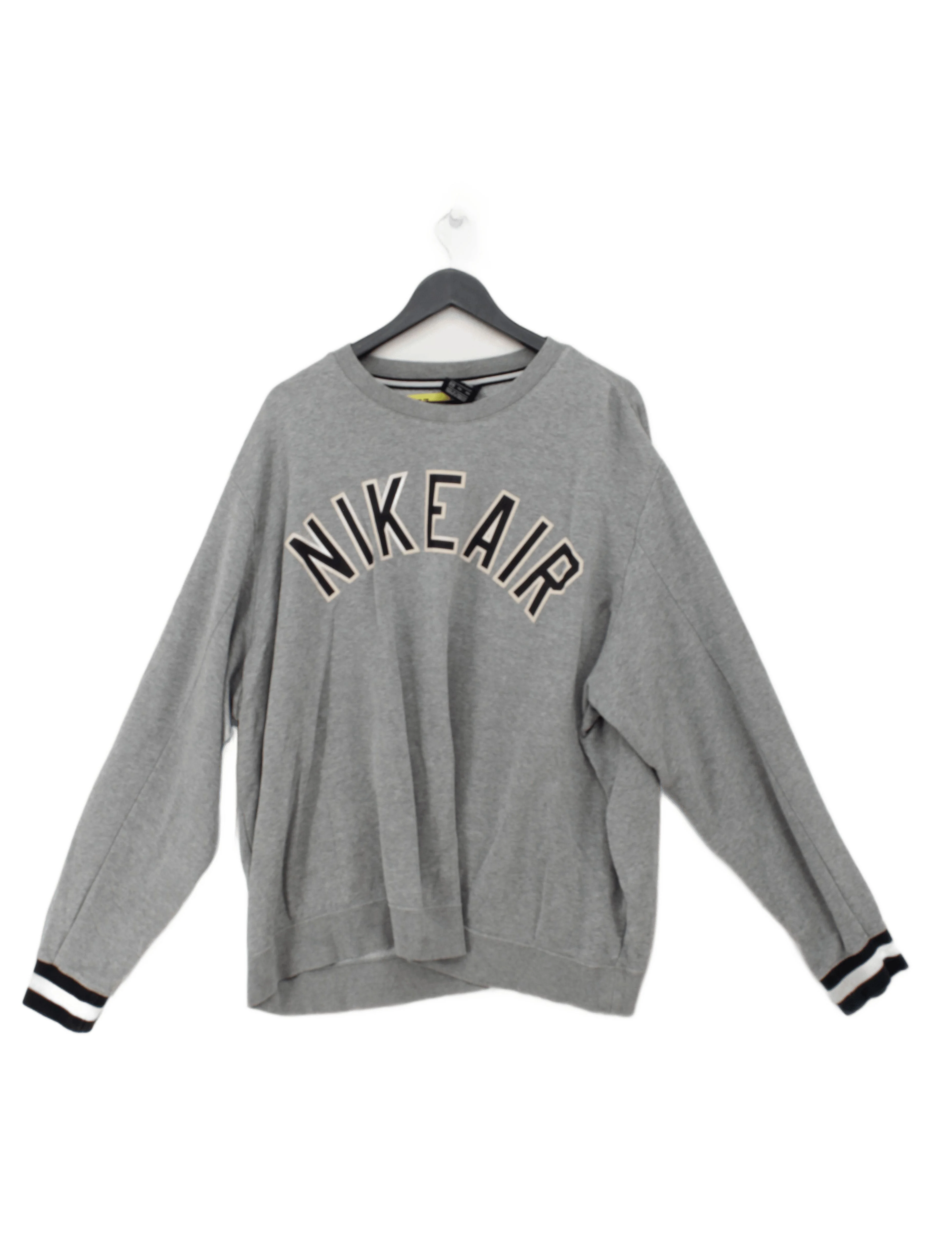 Nike Men's Hoodie XXL Grey Graphic Cotton with Polyester Pullover