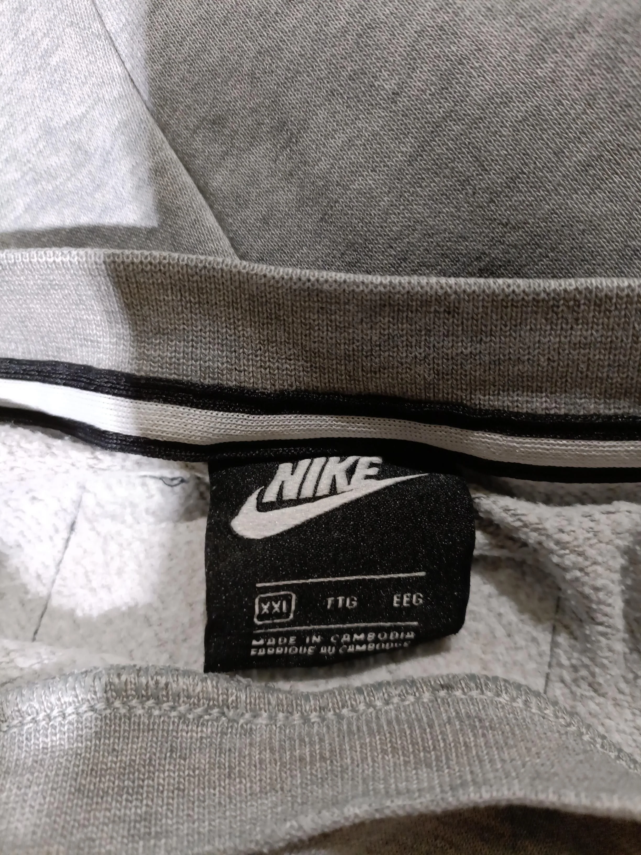 Nike Men's Hoodie XXL Grey Graphic Cotton with Polyester Pullover - Image 5