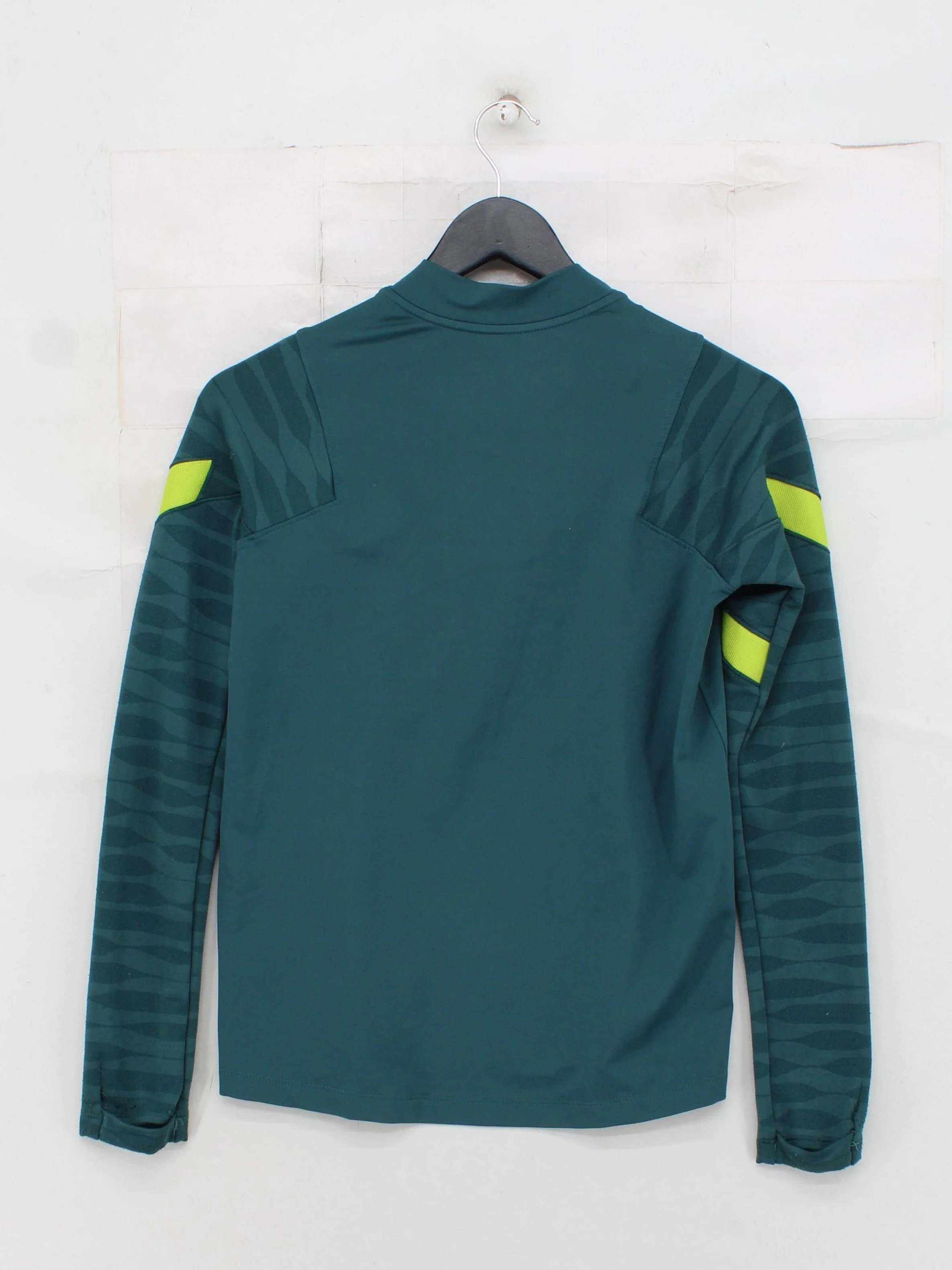 Nike Men's Loungewear L Green Geometric Polyester with Elastane Mock Neck Basic - Image 2