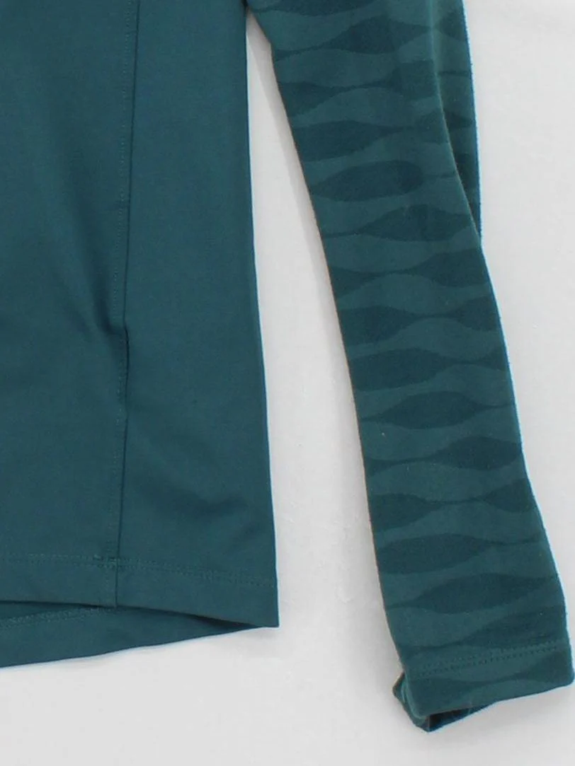 Nike Men's Loungewear L Green Geometric Polyester with Elastane Mock Neck Basic - Image 4