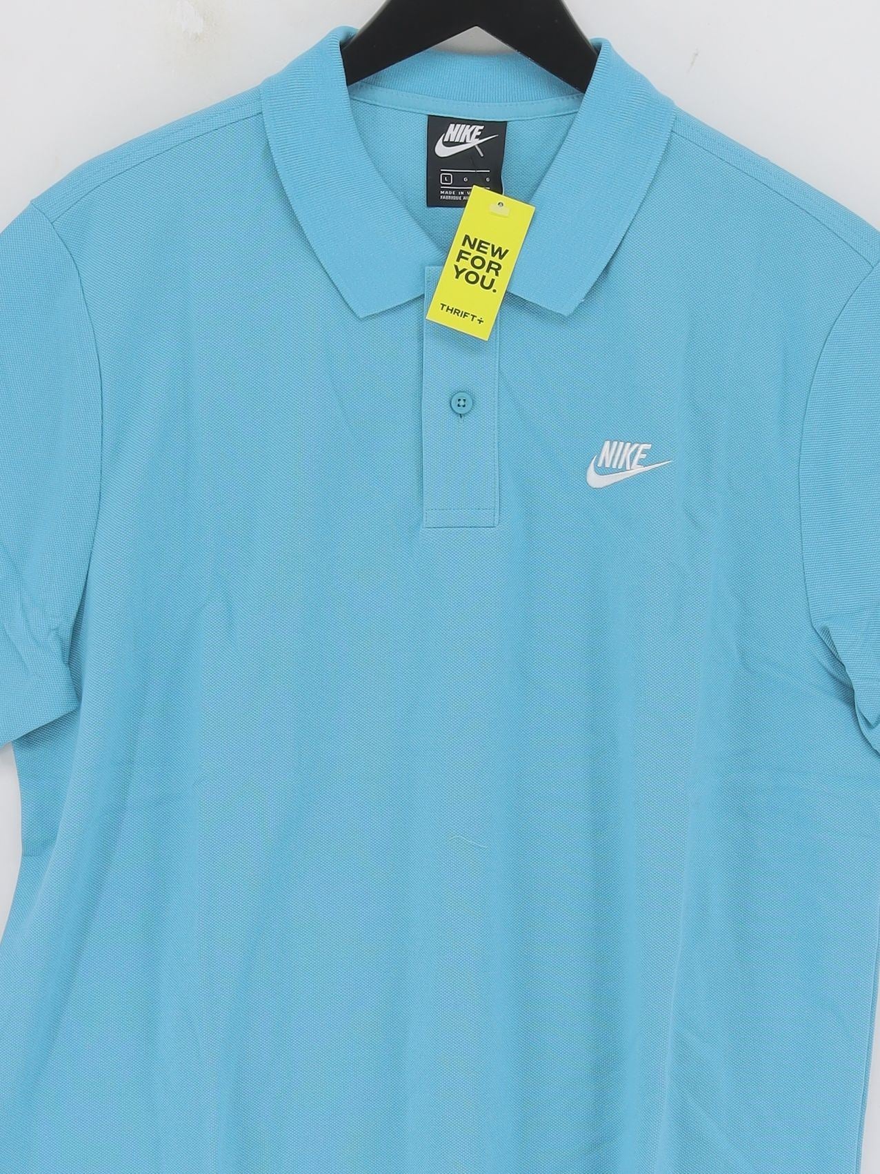 Nike Men's Polo L Blue 100% Cotton Collared Basic New with tags - Image 3
