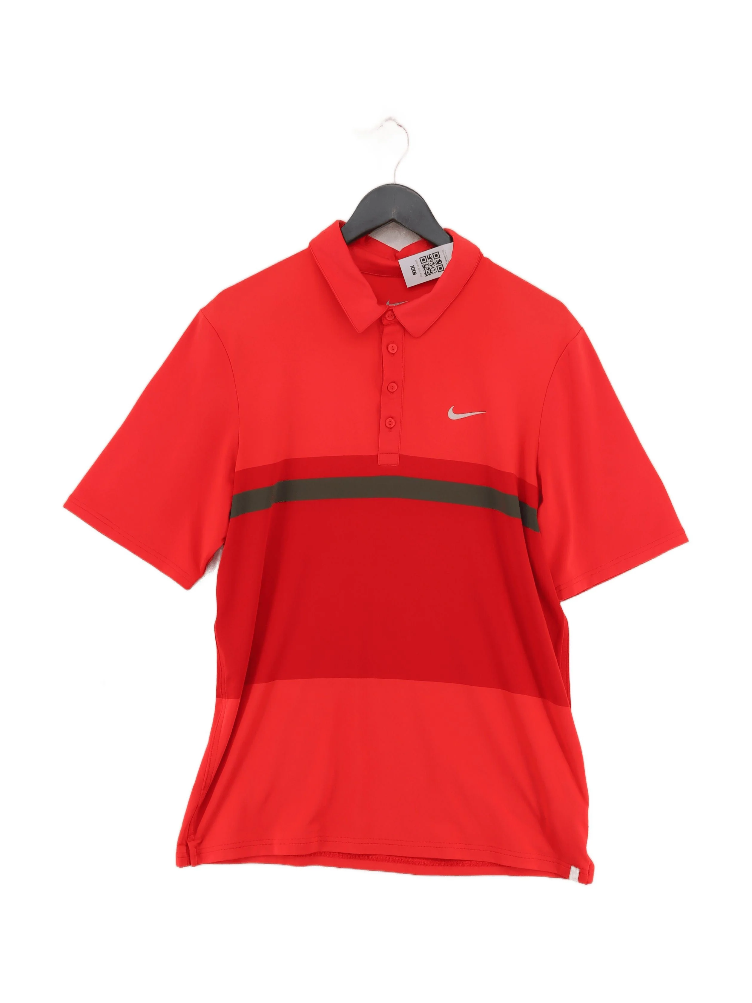 Nike Men's Polo L Red Striped Polyester with Elastane Basic