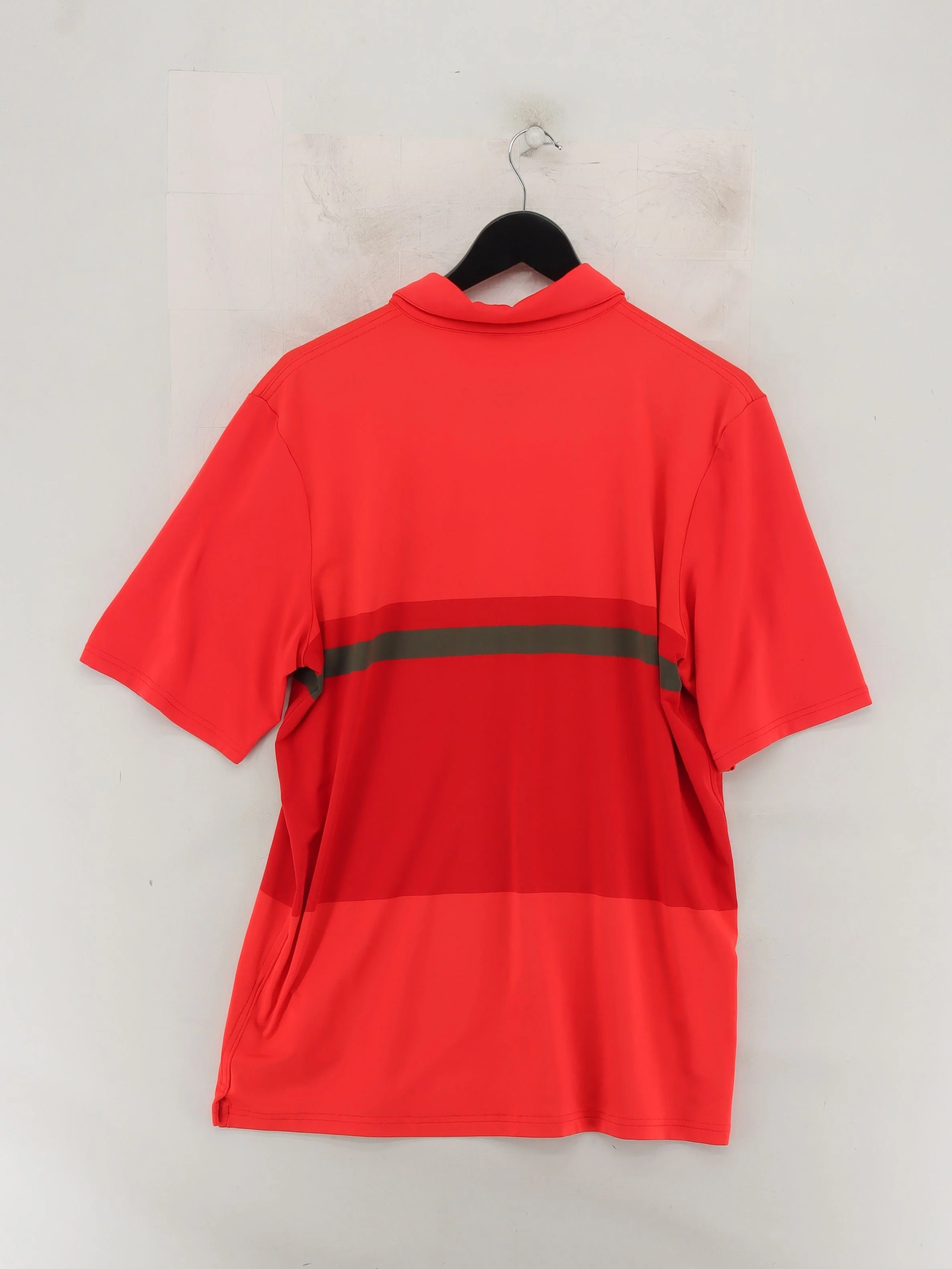 Nike Men's Polo L Red Striped Polyester with Elastane Basic - Image 2