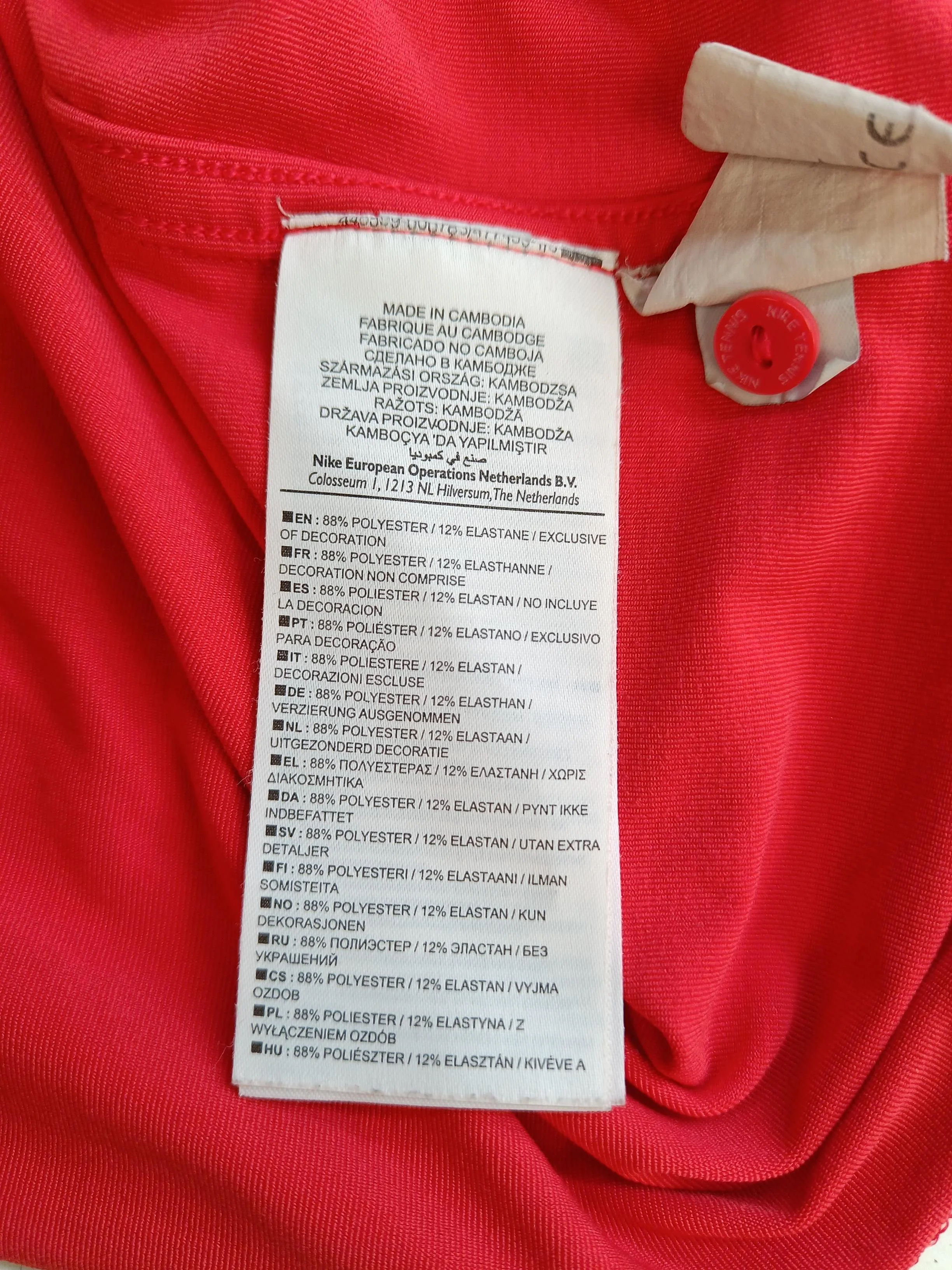 Nike Men's Polo L Red Striped Polyester with Elastane Basic - Image 6