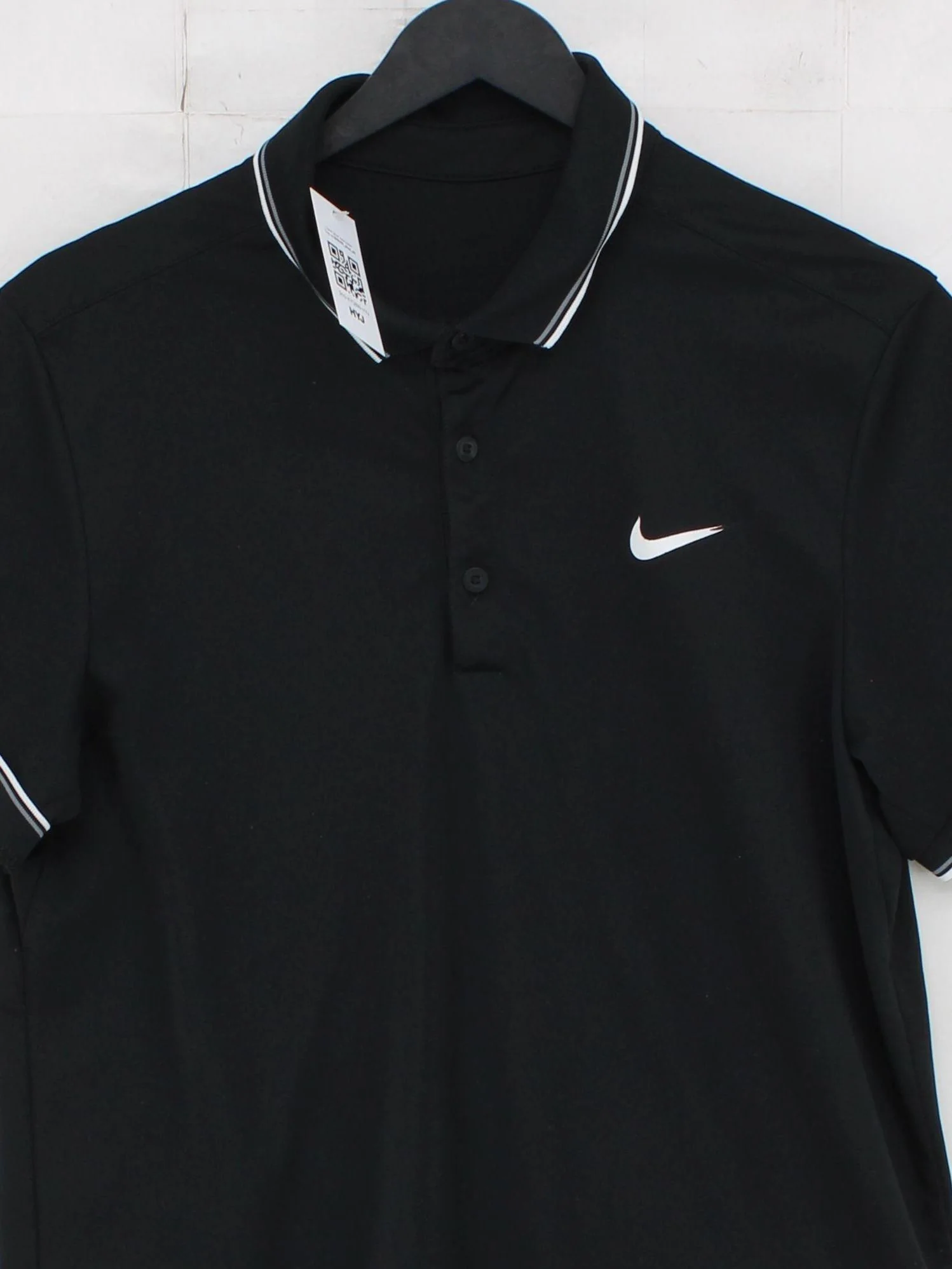 Nike Men's Polo M Black 100% Polyester Basic - Image 3