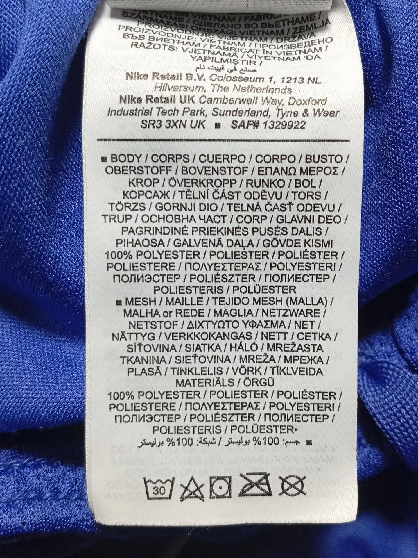 Nike Men's Sports Bottoms L Blue 100% Polyester Sweatpants - Image 6