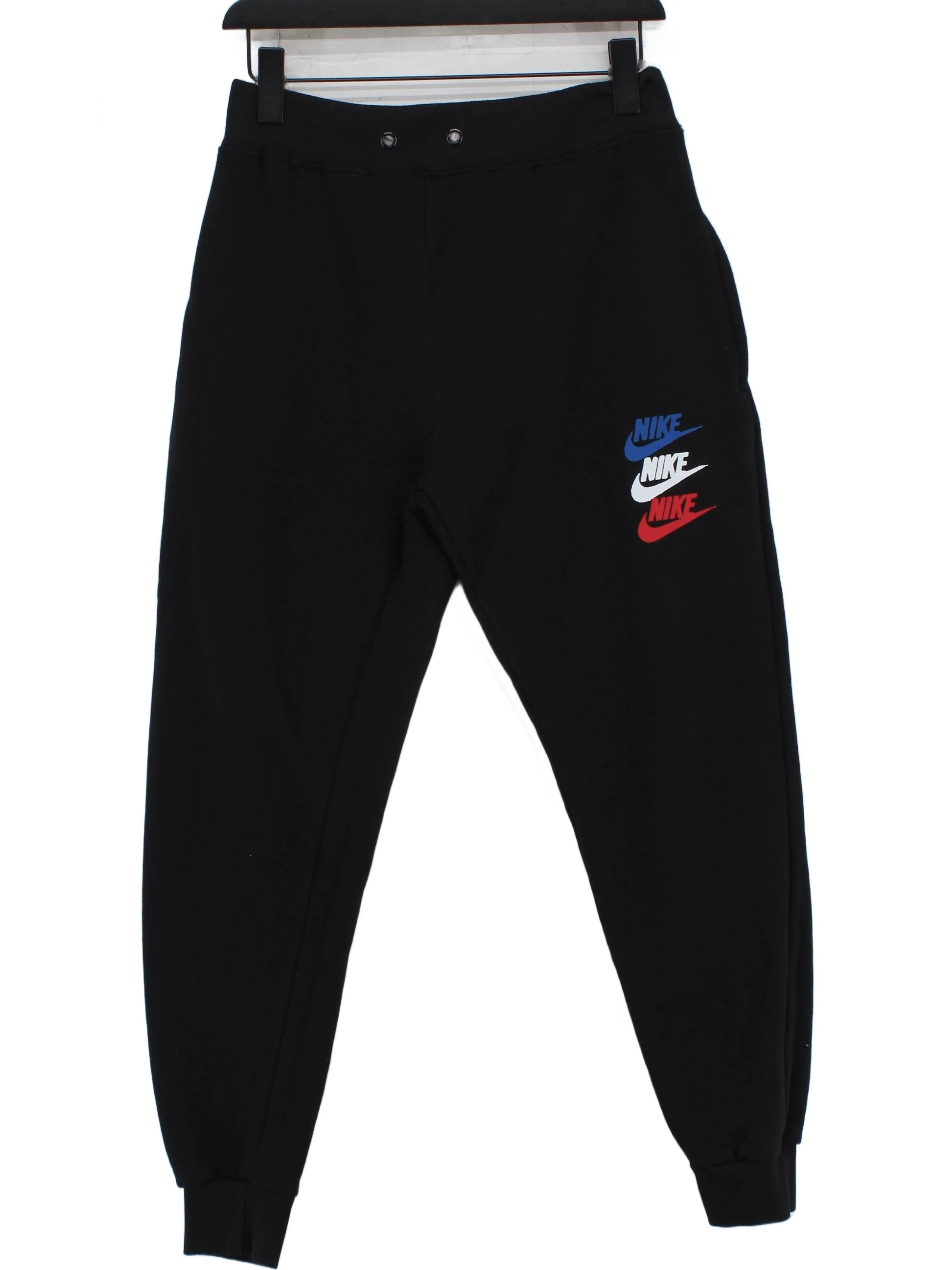 Nike Men's Sports Bottoms M Black Graphic Cotton with Polyester Sweatpants