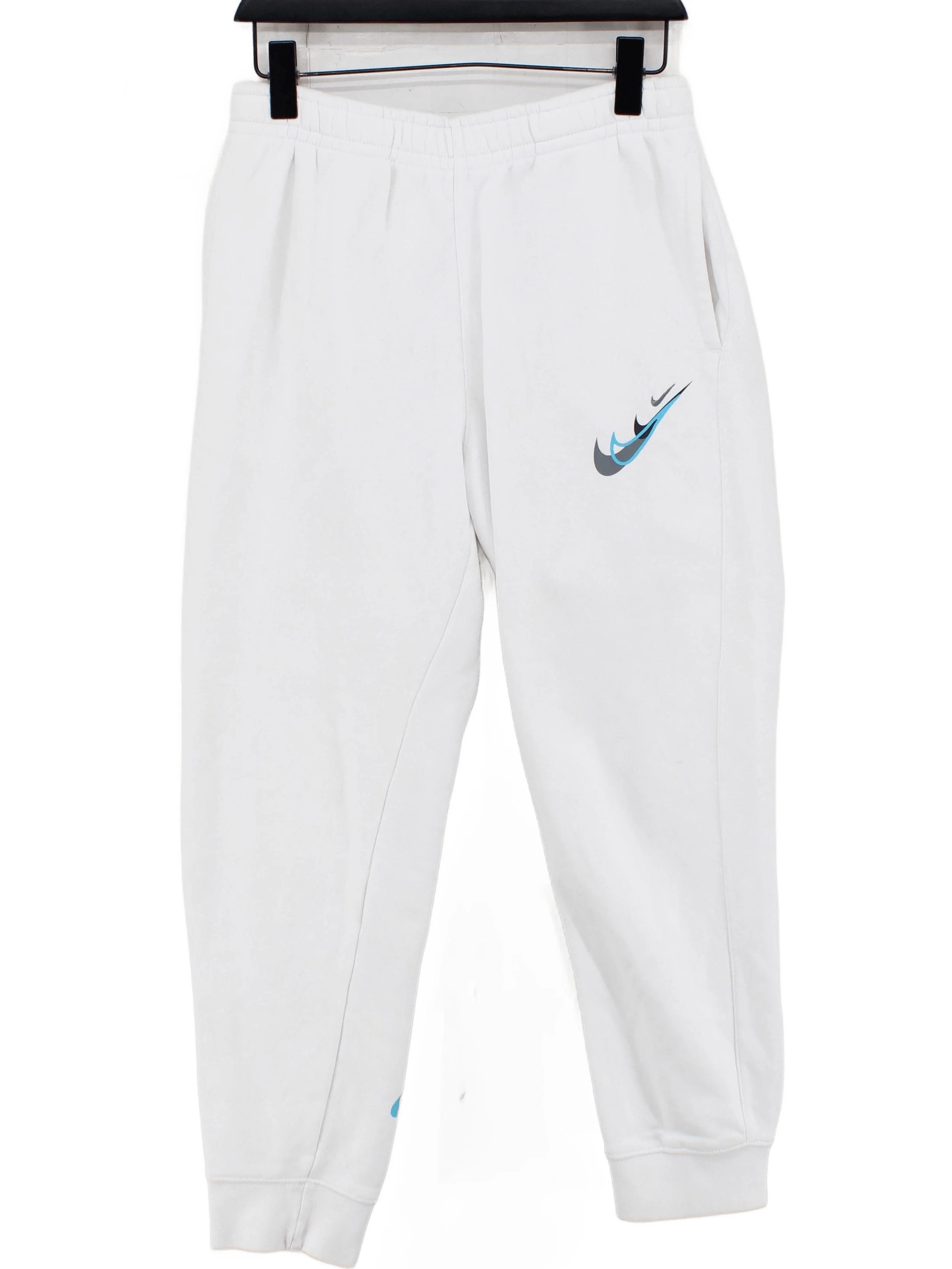 Nike Men's Sports Bottoms M White Cotton with Polyester Sweatpants