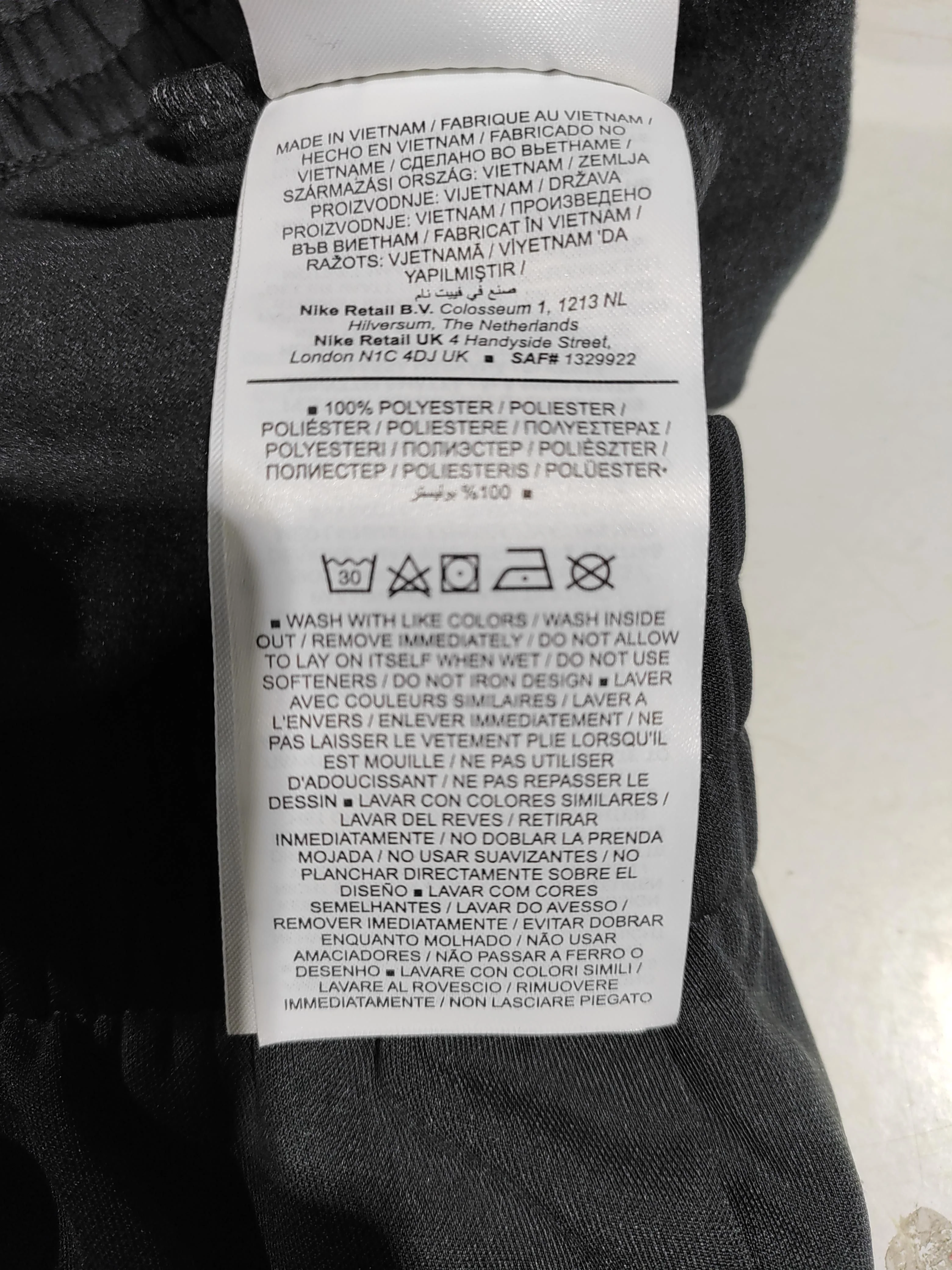 Nike Men's Sports Bottoms XL Black 100% Polyester Sweatpants - Image 6