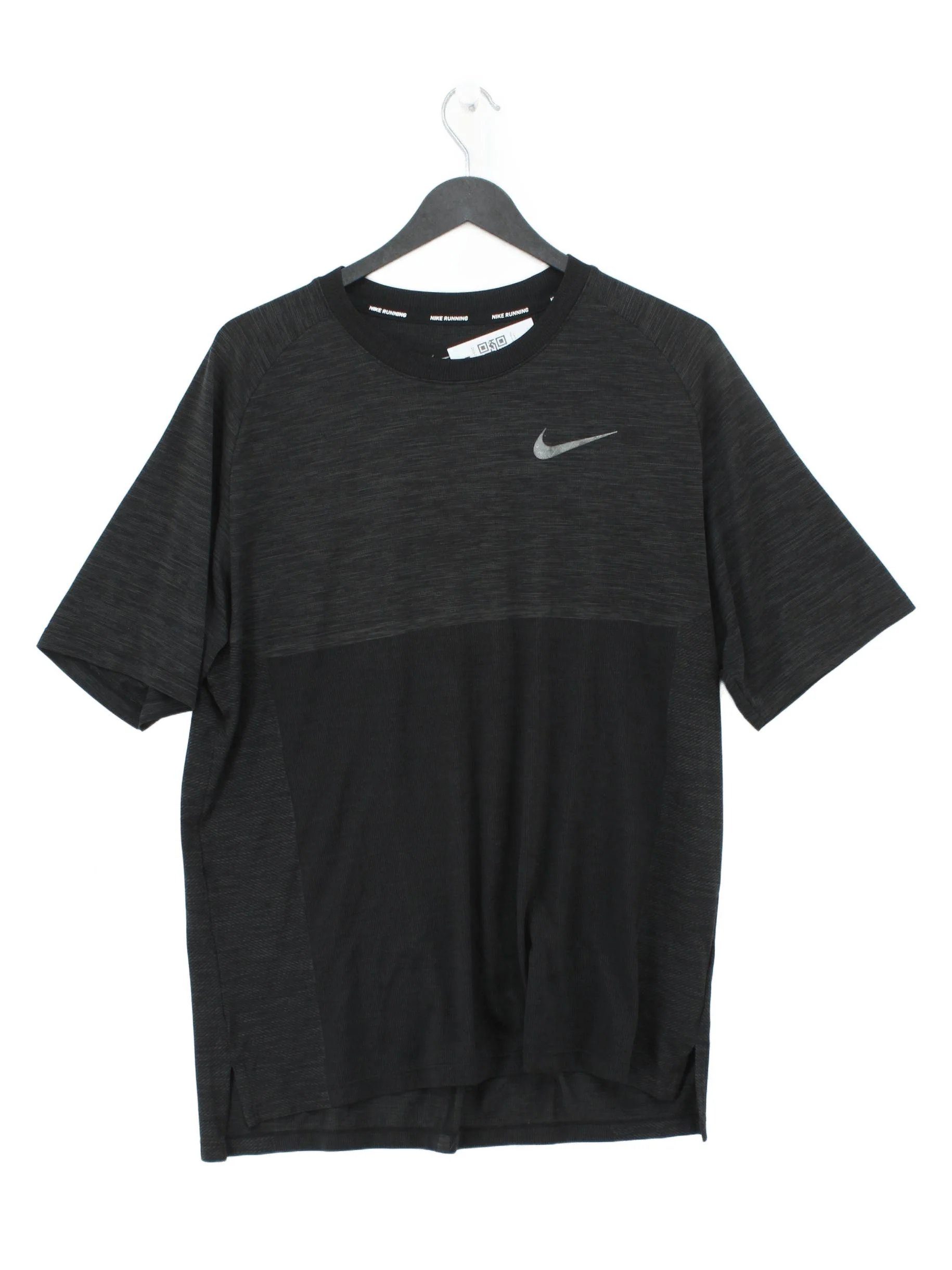 Nike Men's T-Shirt L Black 100% Polyester Round Neck Basic