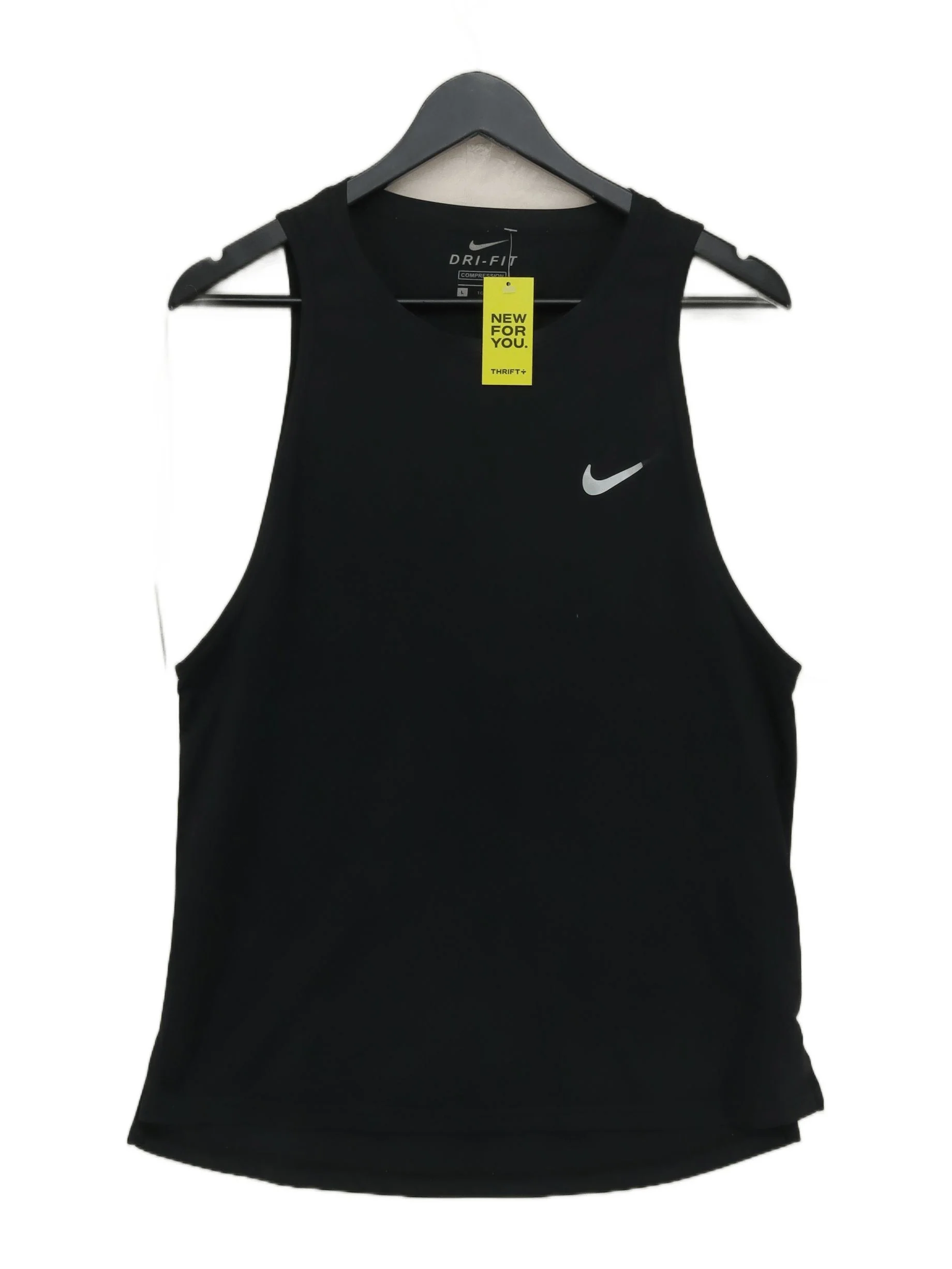 Nike Men's T-Shirt L Black Nylon with Polyester, Elastane Basic