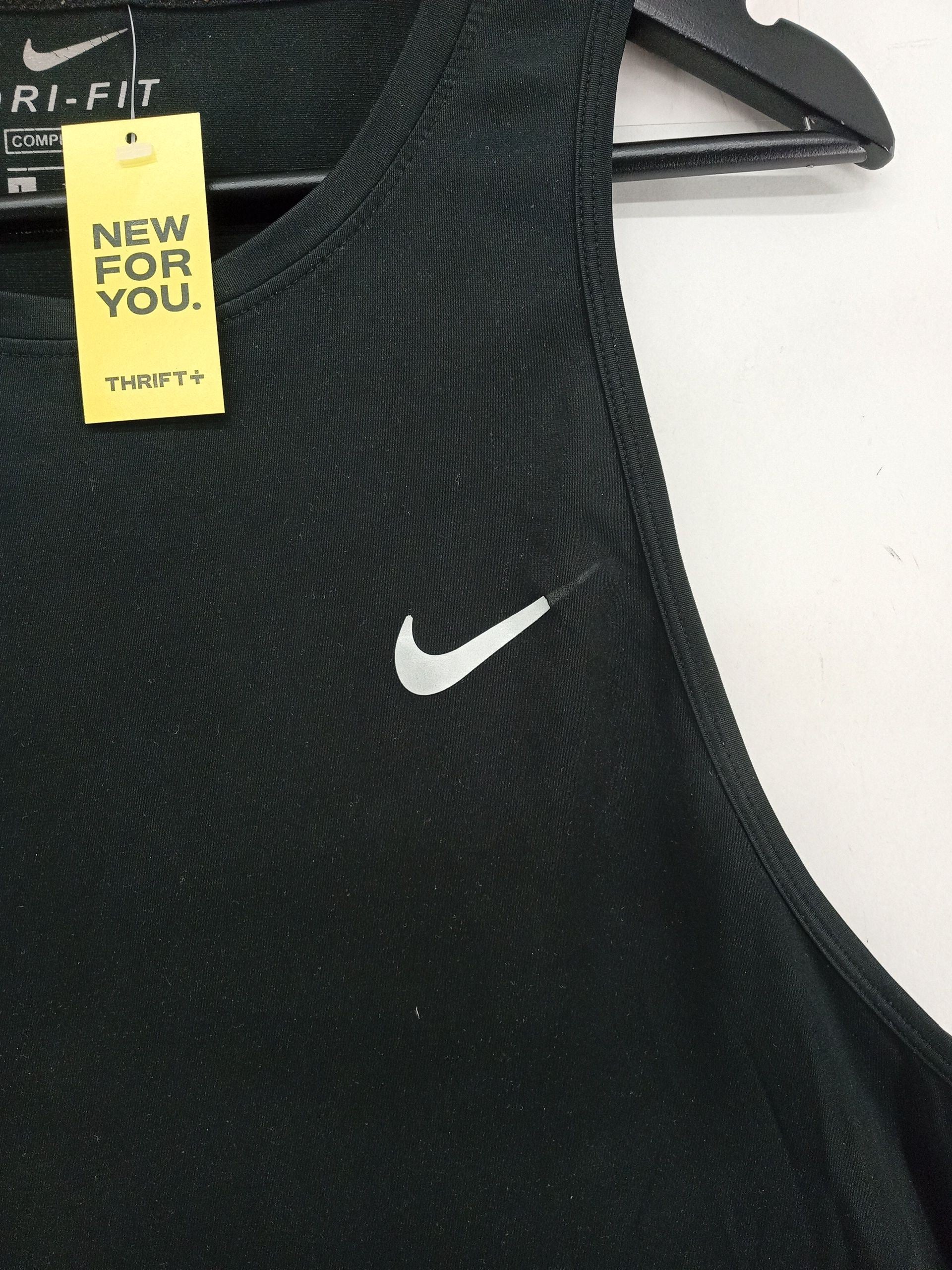 Nike Men's T-Shirt L Black Nylon with Polyester, Elastane Basic - Image 5