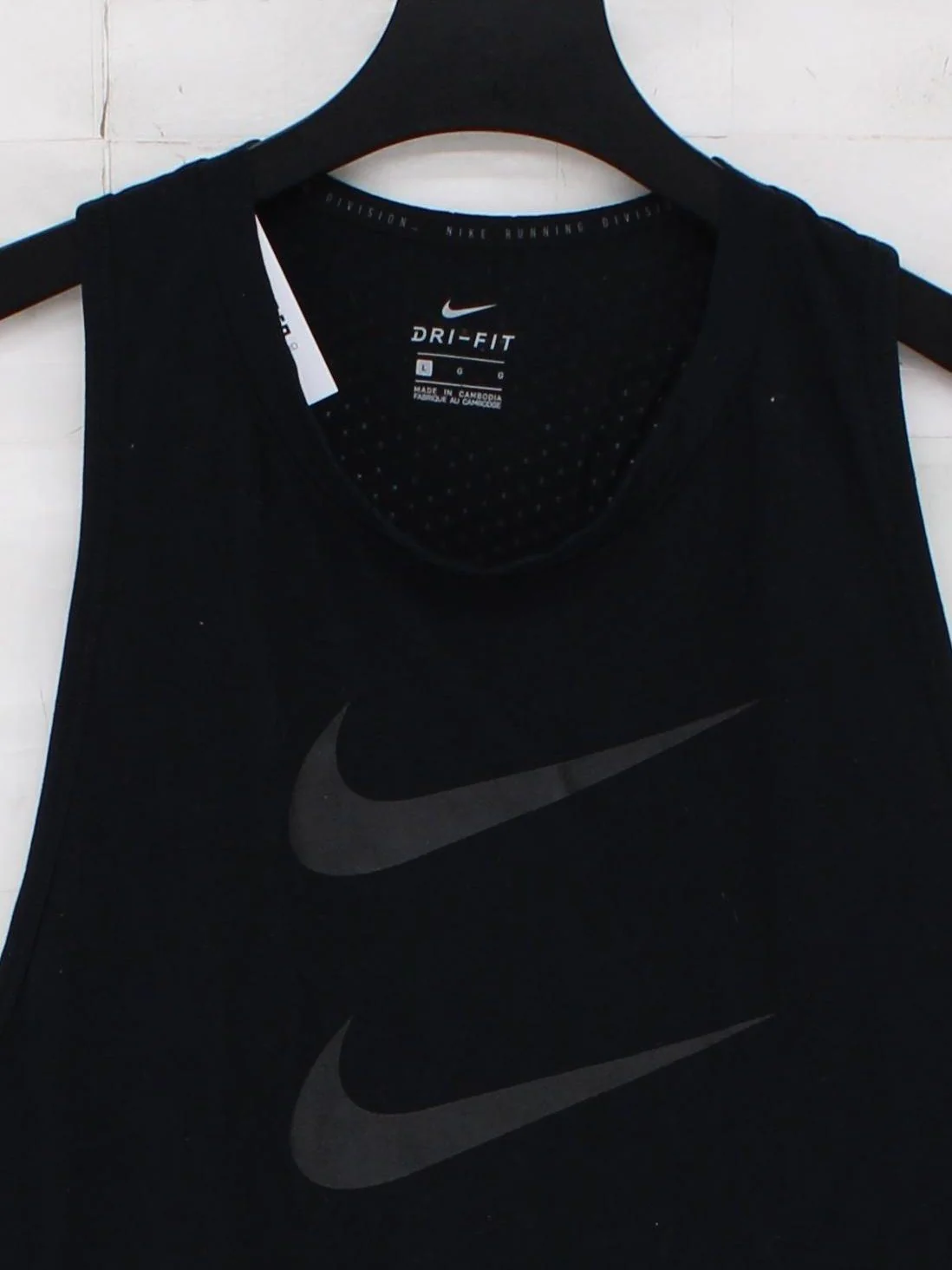 Nike Men's T-Shirt L Black Polyester with Cotton Basic - Image 3