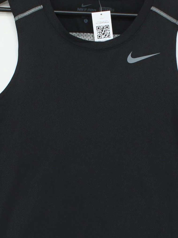 Nike Men's T-Shirt L Black Polyester with Elastane Sleeveless Round Neck Basic - Image 3
