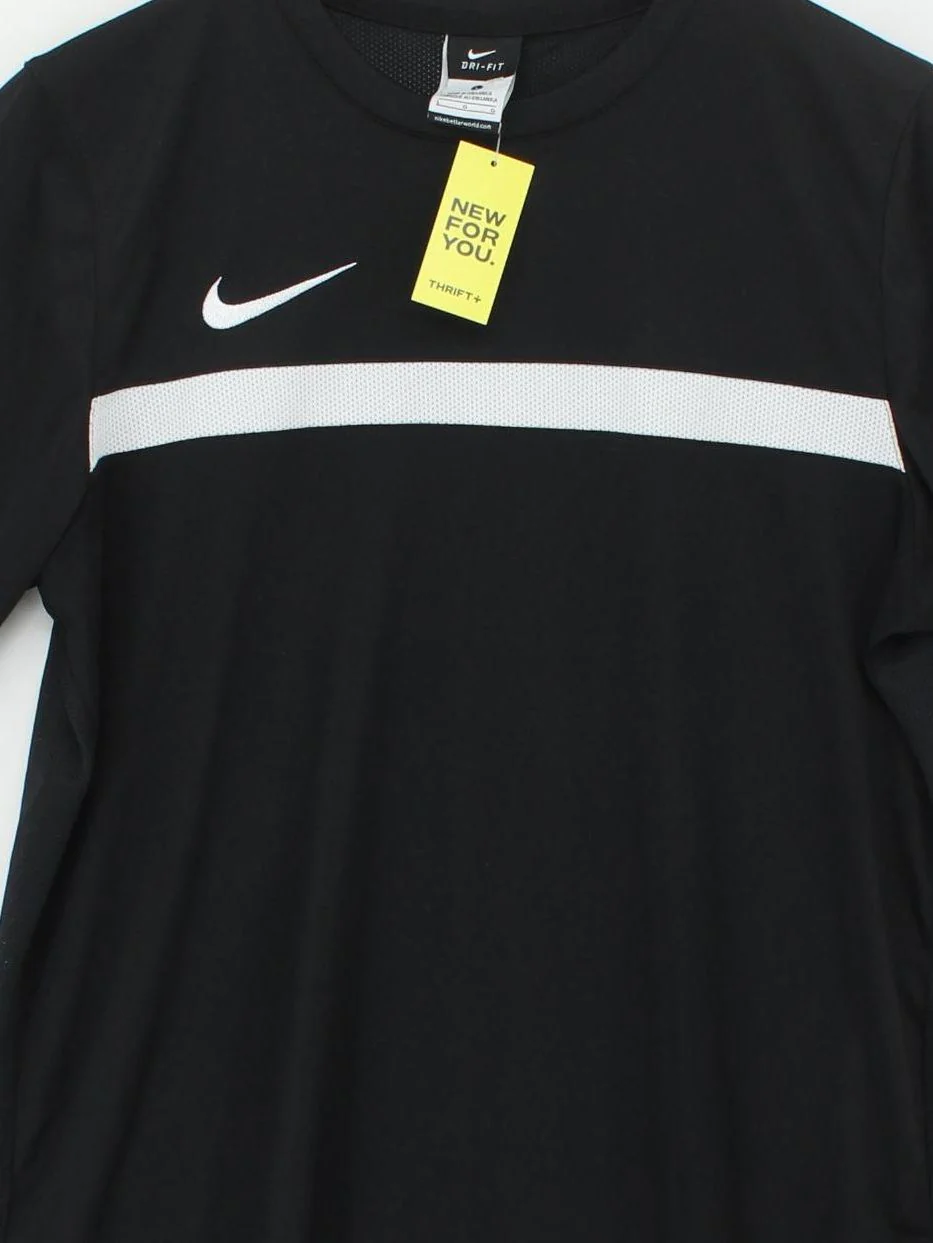 Nike Men's T-Shirt L Black Striped 100% Polyester Round Neck Basic - Image 3