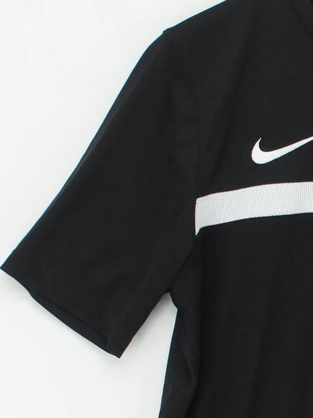 Nike Men's T-Shirt L Black Striped 100% Polyester Round Neck Basic - Image 4