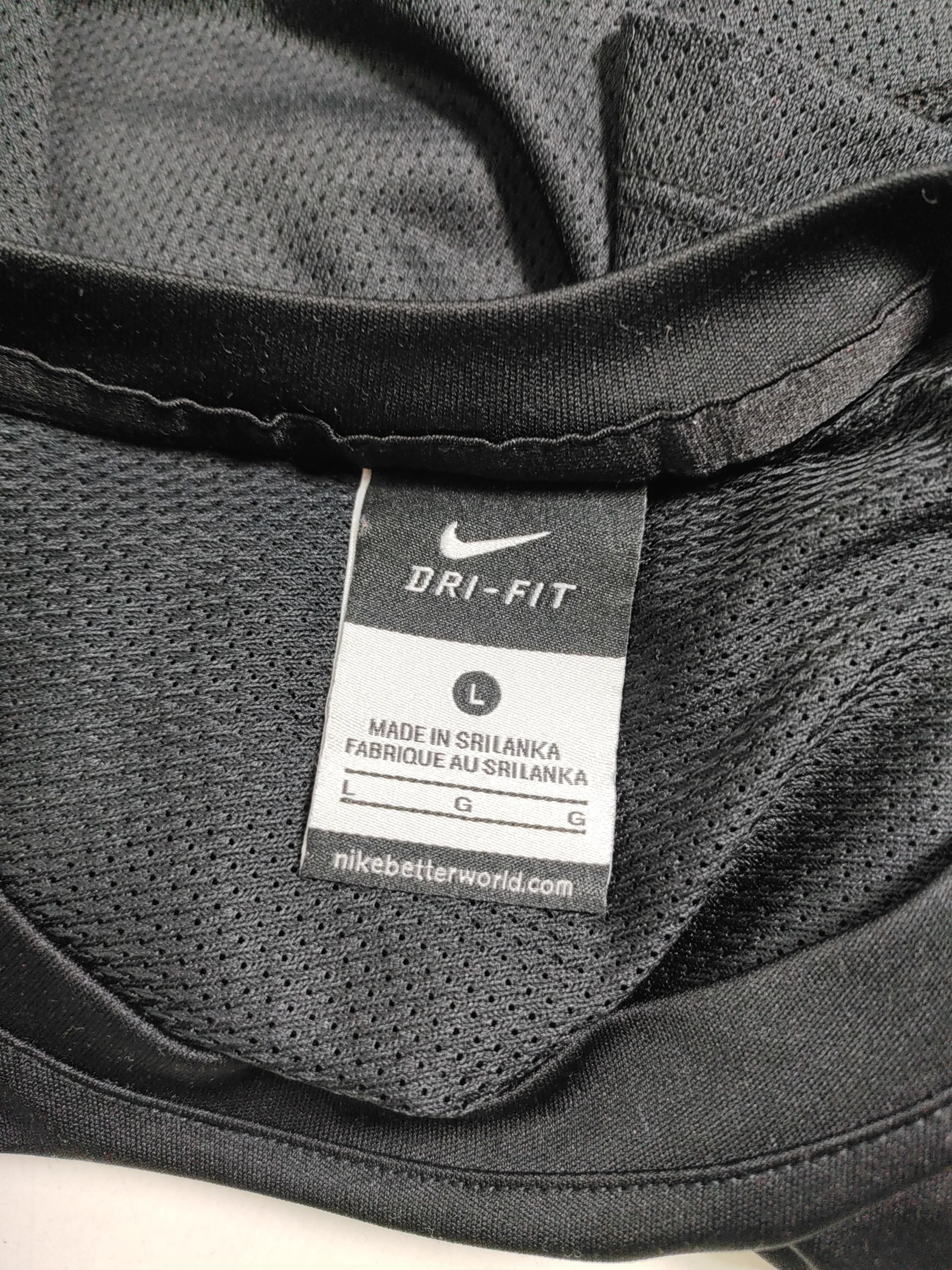 Nike Men's T-Shirt L Black Striped 100% Polyester Round Neck Basic - Image 5