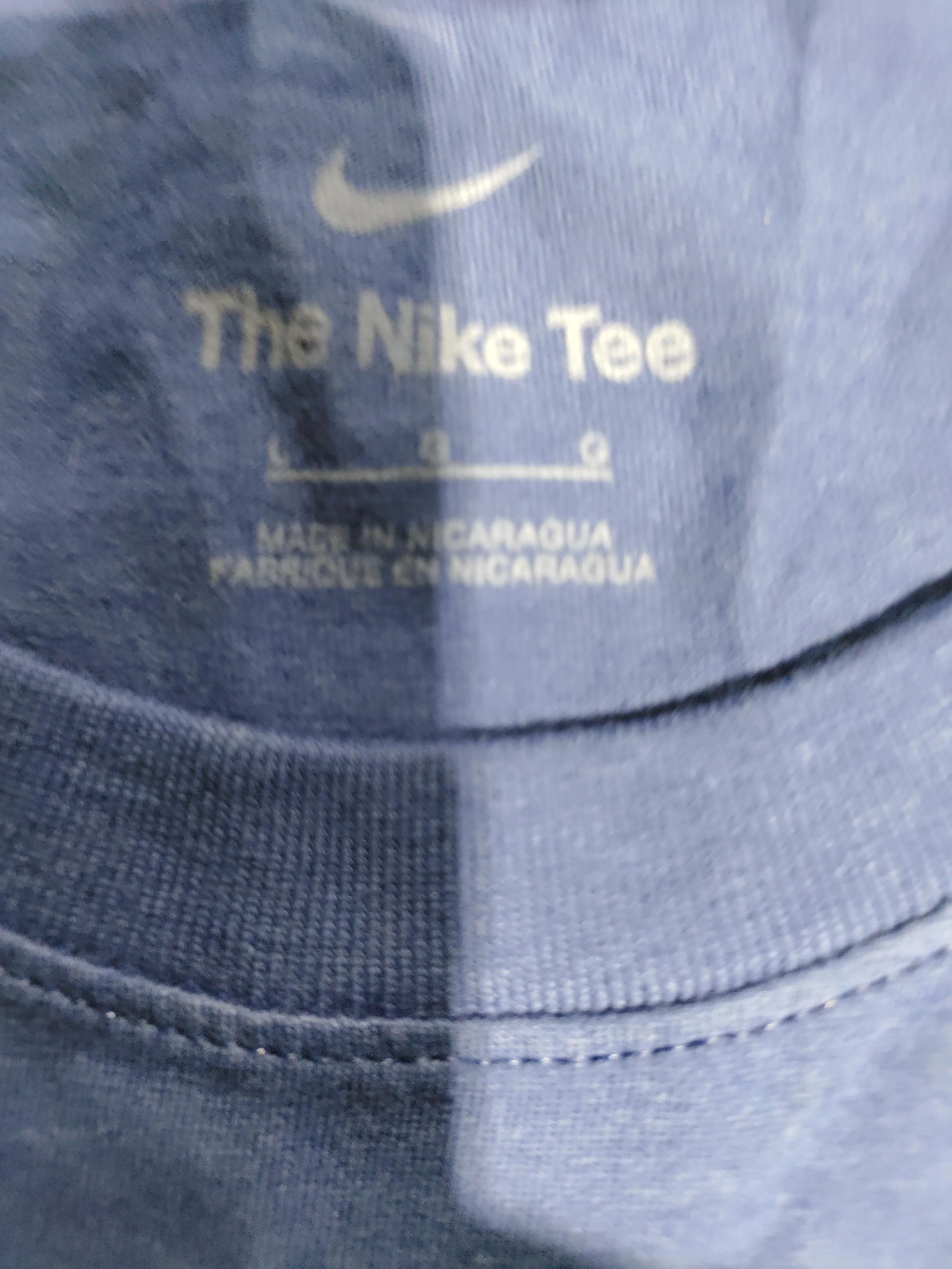 Nike Men's T-Shirt L Blue 100% Cotton Basic - Image 5