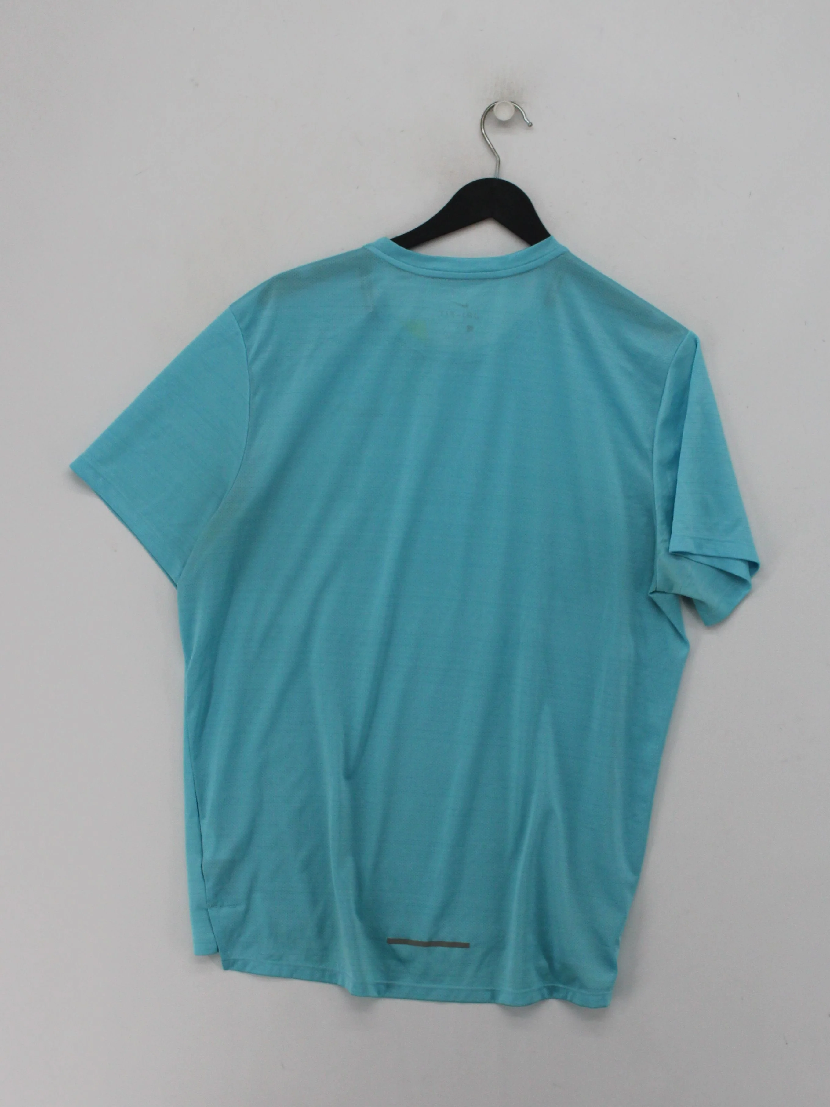 Nike Men's T-Shirt L Blue 100% Polyester Round Neck Basic - Image 2