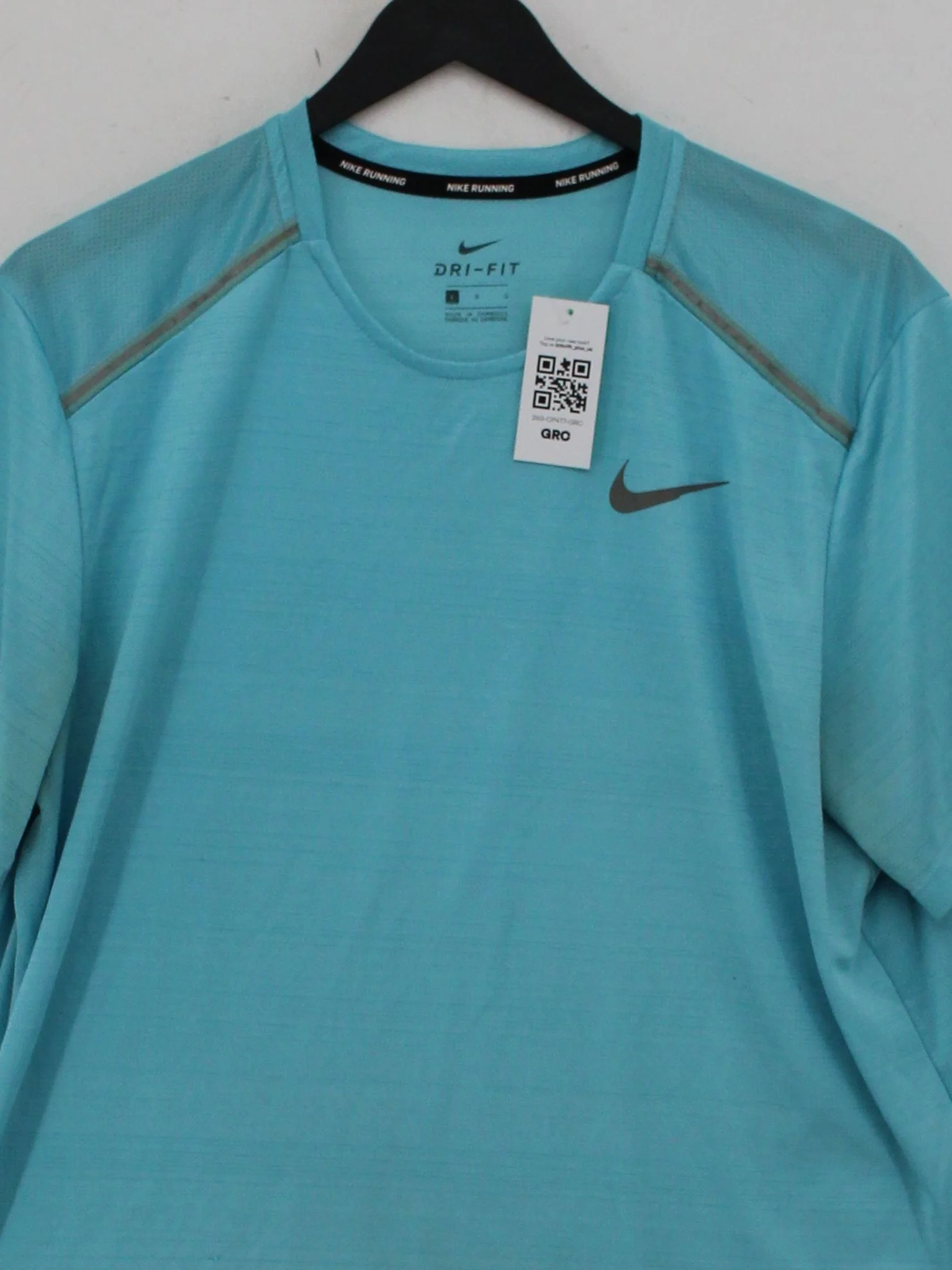 Nike Men's T-Shirt L Blue 100% Polyester Round Neck Basic - Image 3