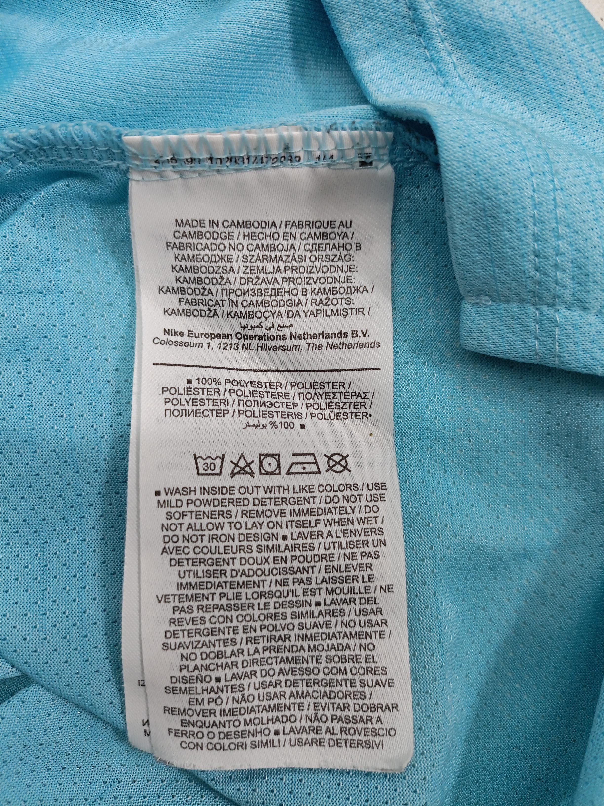 Nike Men's T-Shirt L Blue 100% Polyester Round Neck Basic - Image 6