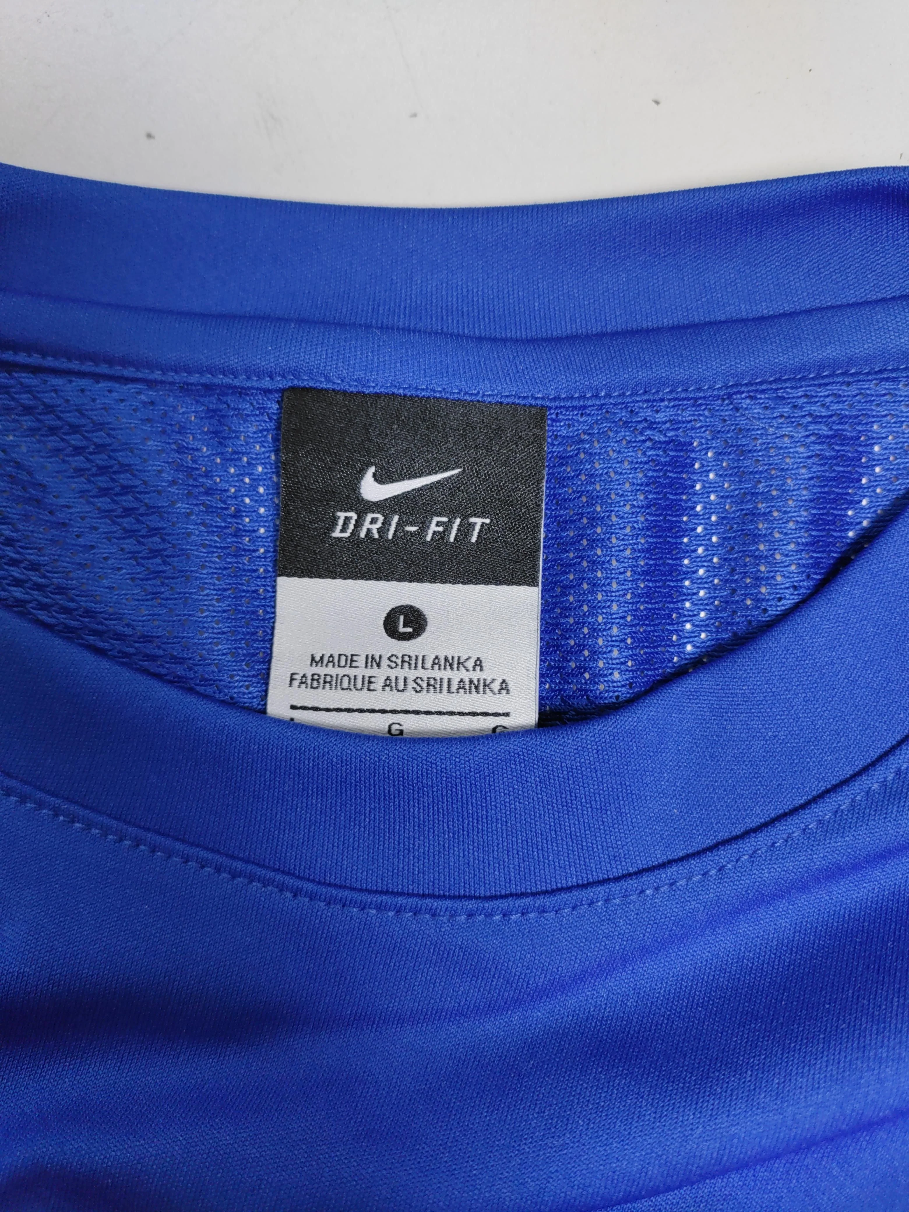 Nike Men's T-Shirt L Blue 100% Polyester Round Neck Basic - Image 5