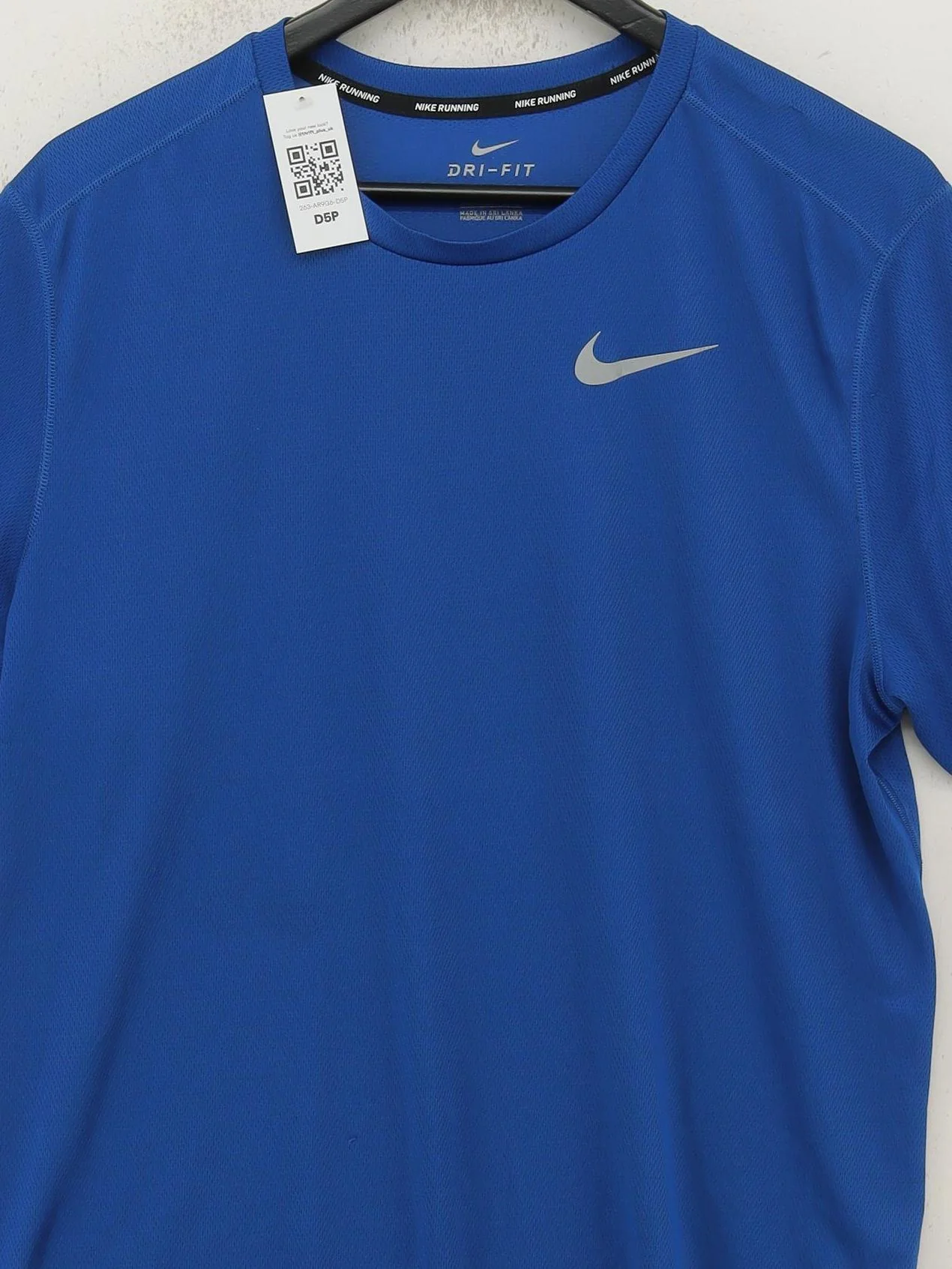 Nike Men's T-Shirt L Blue 100% Polyester Round Neck Basic - Image 3