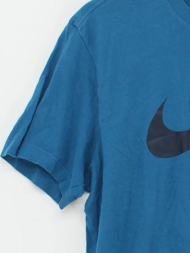 Nike Men's T-Shirt L Blue Graphic 100% Cotton Basic - Image 4