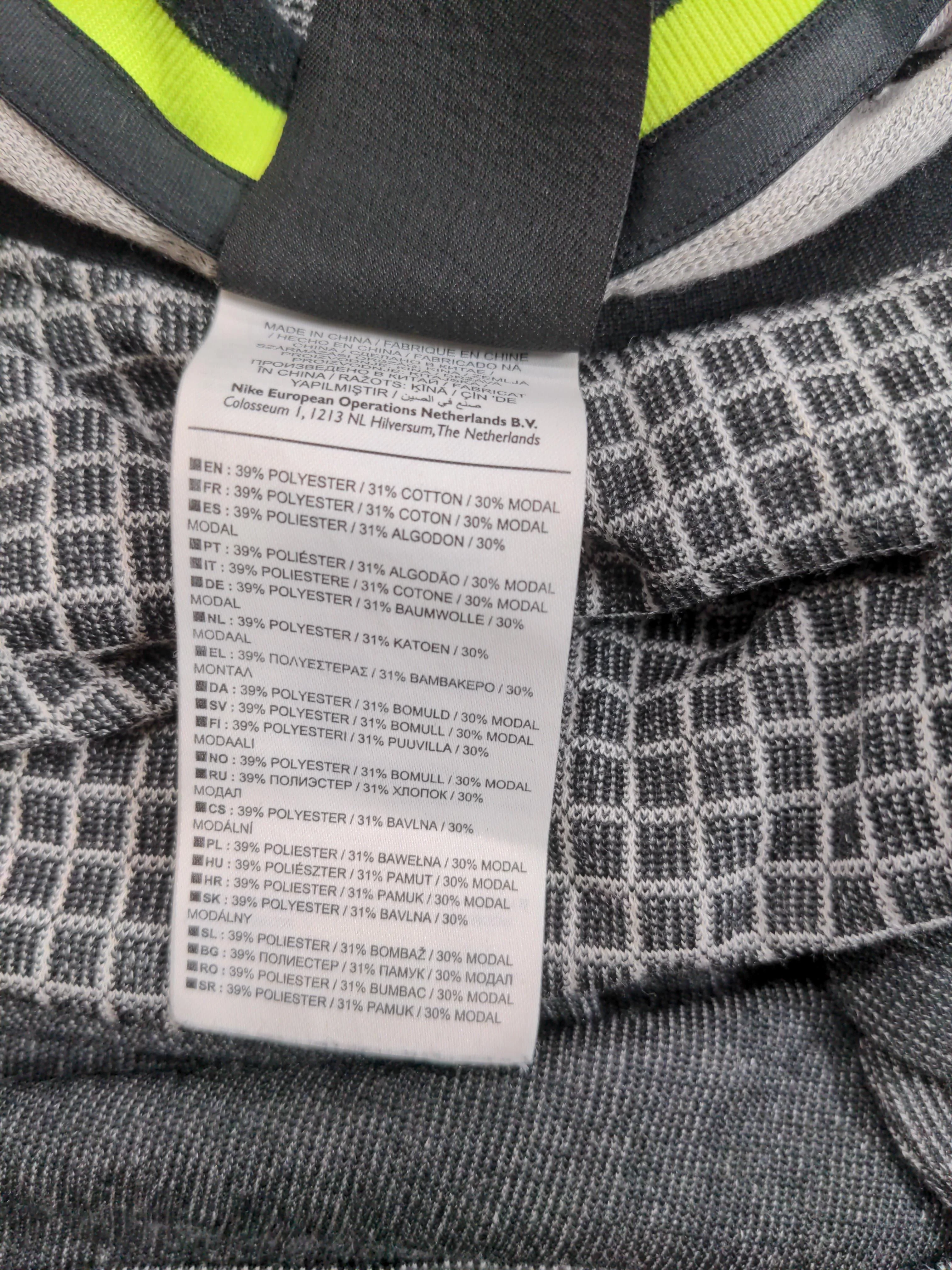 Nike Men's T-Shirt L Grey Geometric Polyester with Cotton, Lyocell Modal Basic - Image 6